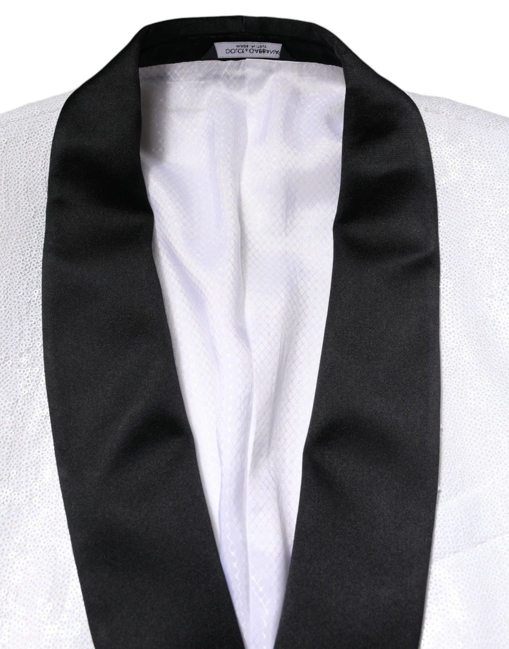 Manteau-Blazer Simple Boutonnage en Nylon Blanc Dolce & Gabbana