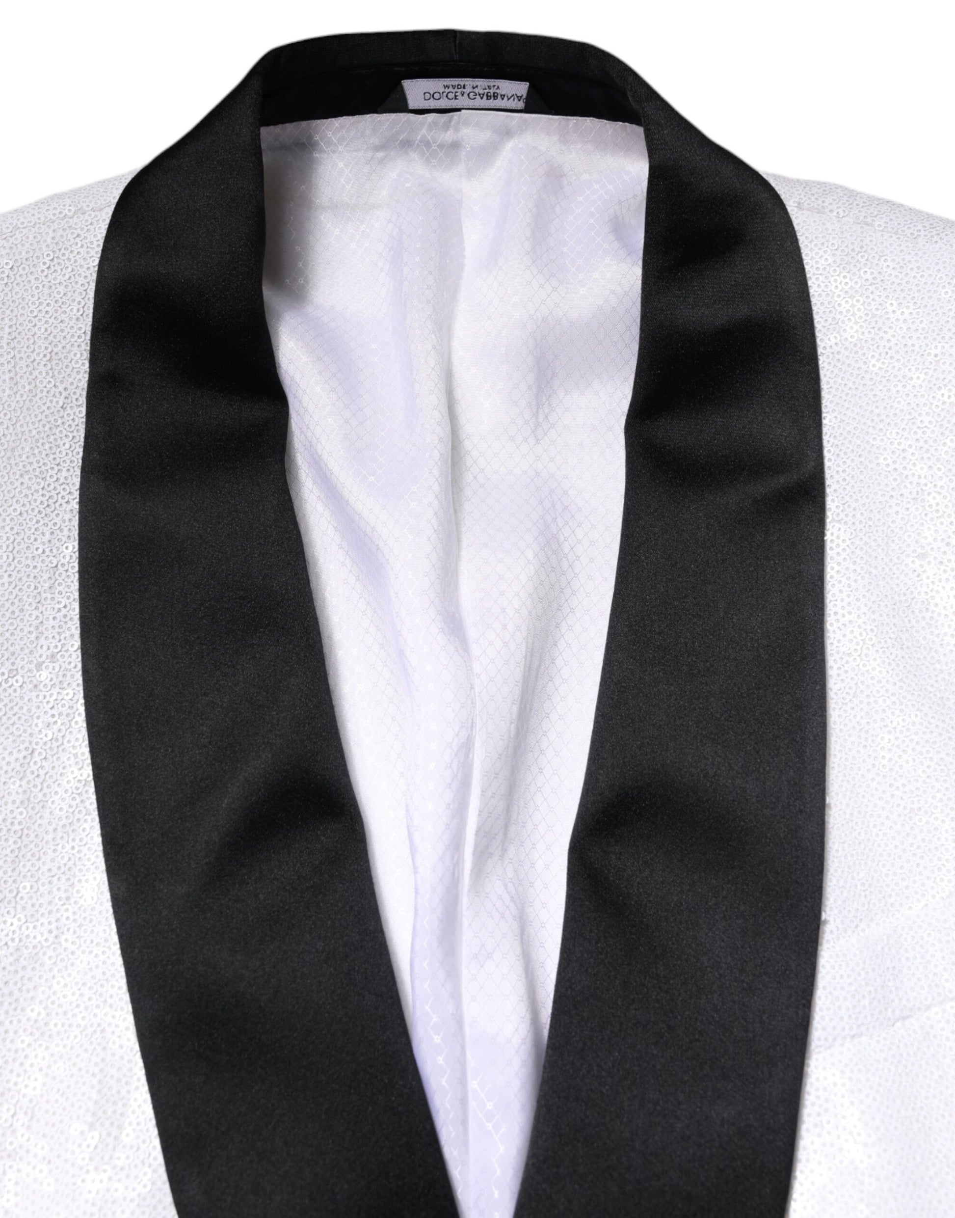 Manteau-Blazer Simple Boutonnage en Nylon Blanc Dolce & Gabbana