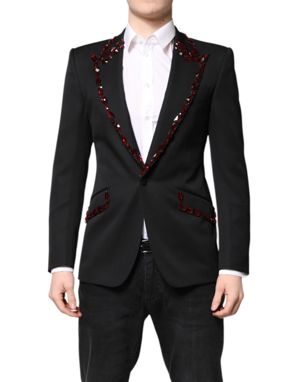 Veste-manteau Dolce & Gabbana noire SICILIA ornée de cristaux