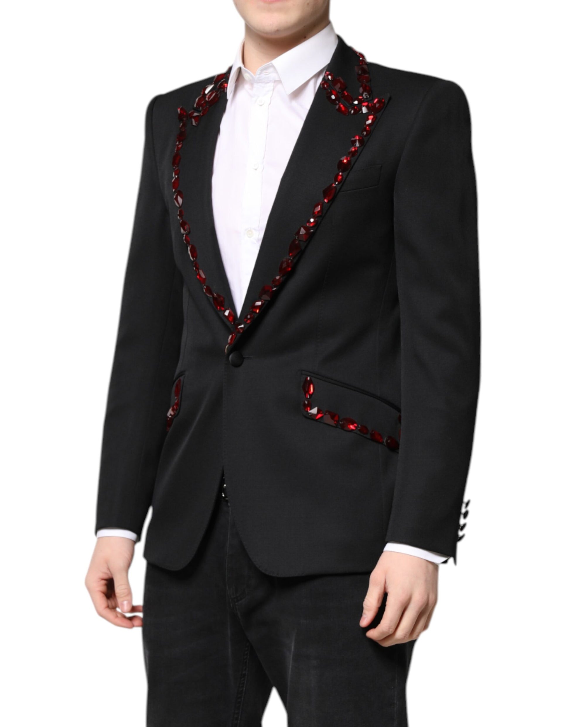 Veste-manteau Dolce & Gabbana noire SICILIA ornée de cristaux