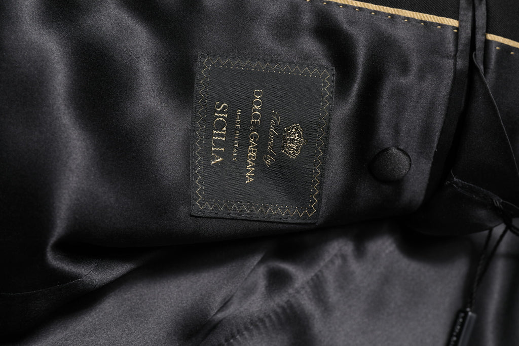 Veste-manteau Dolce & Gabbana noire SICILIA ornée de cristaux