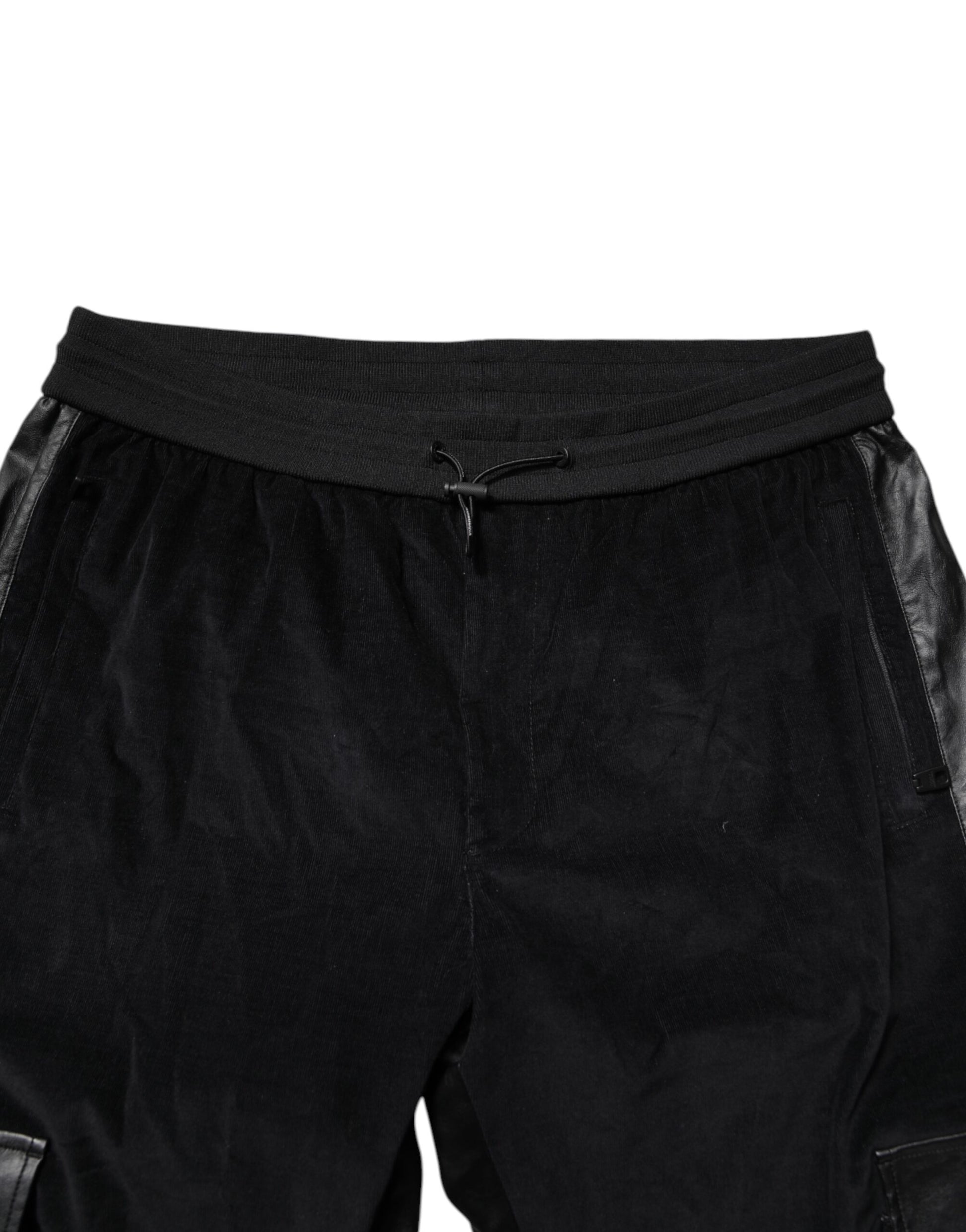 Dolce & Gabbana Black Cotton Cargo Jogger Sweatpants Pants
