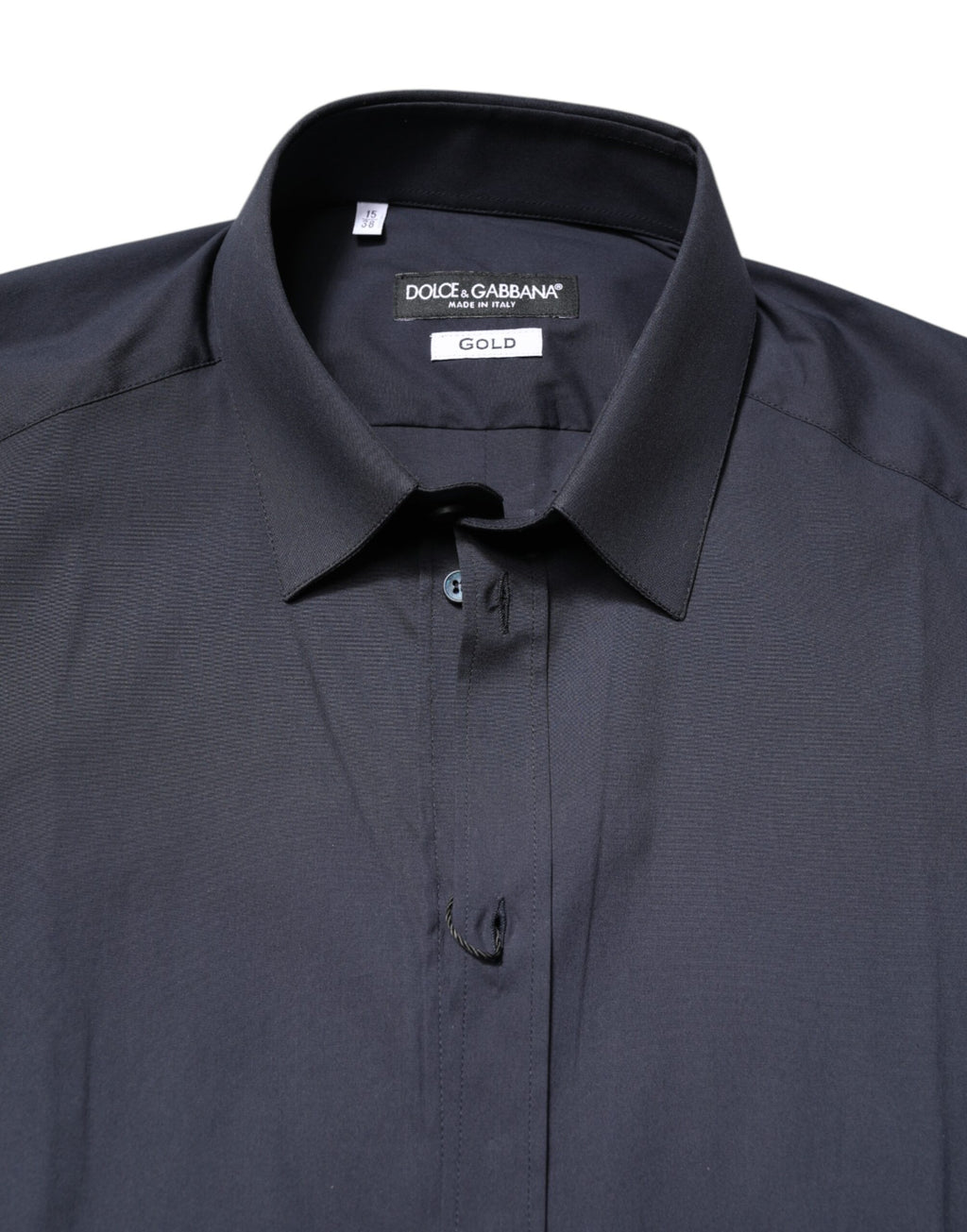 Chemise habillée Dolce & Gabbana bleu foncé en coton doré