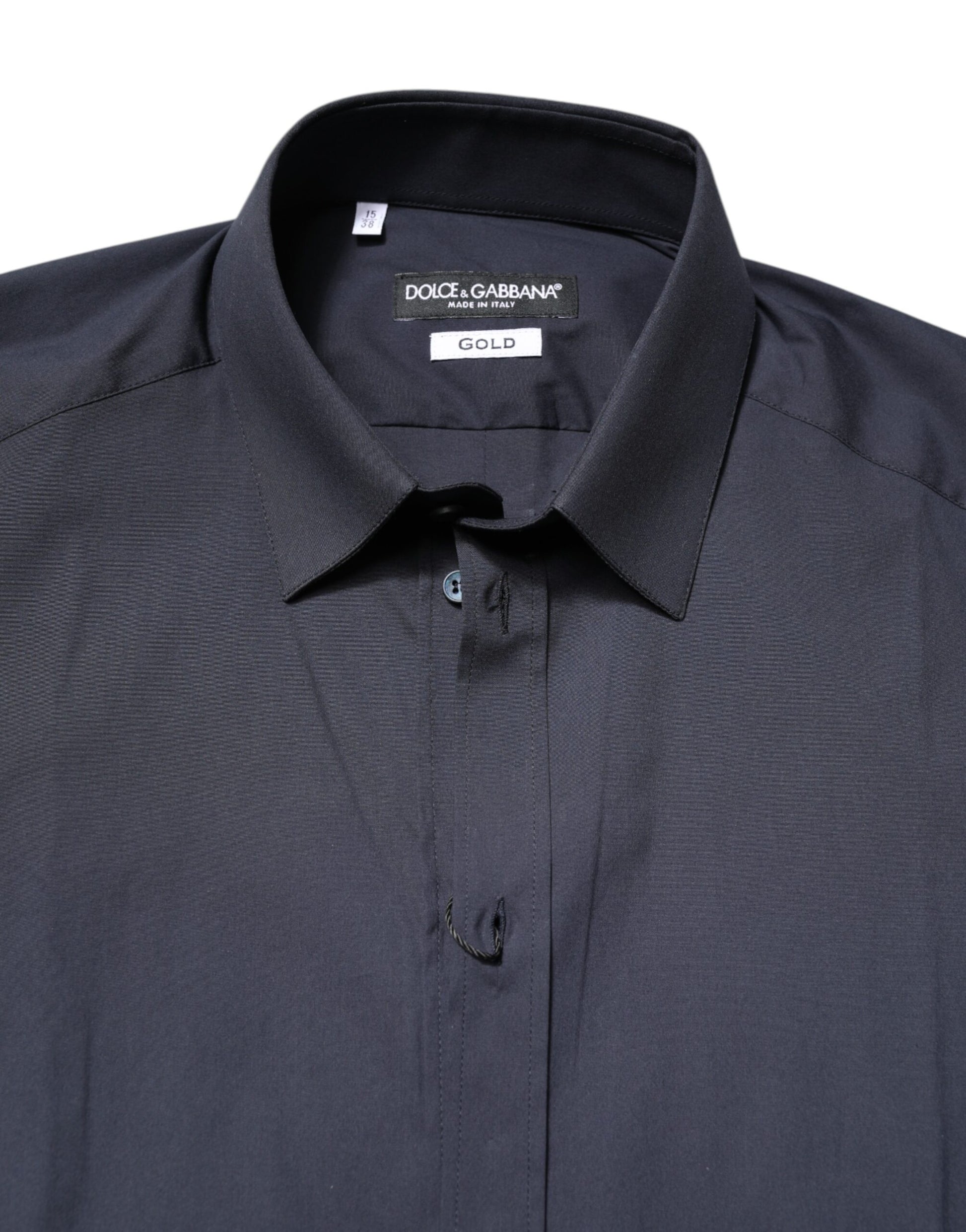 Chemise habillée Dolce & Gabbana bleu foncé en coton doré