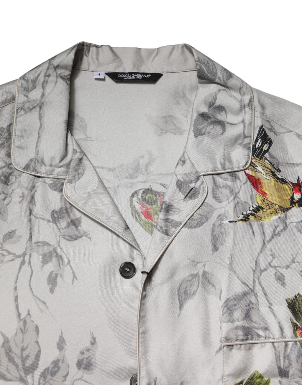 Chemise boutonnée en soie imprimée multicolore Dolce & Gabbana