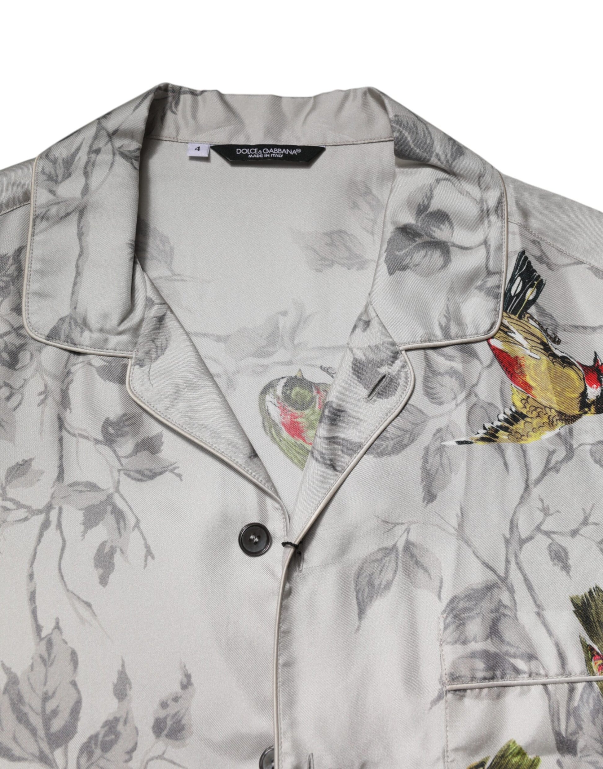 Chemise boutonnée en soie imprimée multicolore Dolce & Gabbana