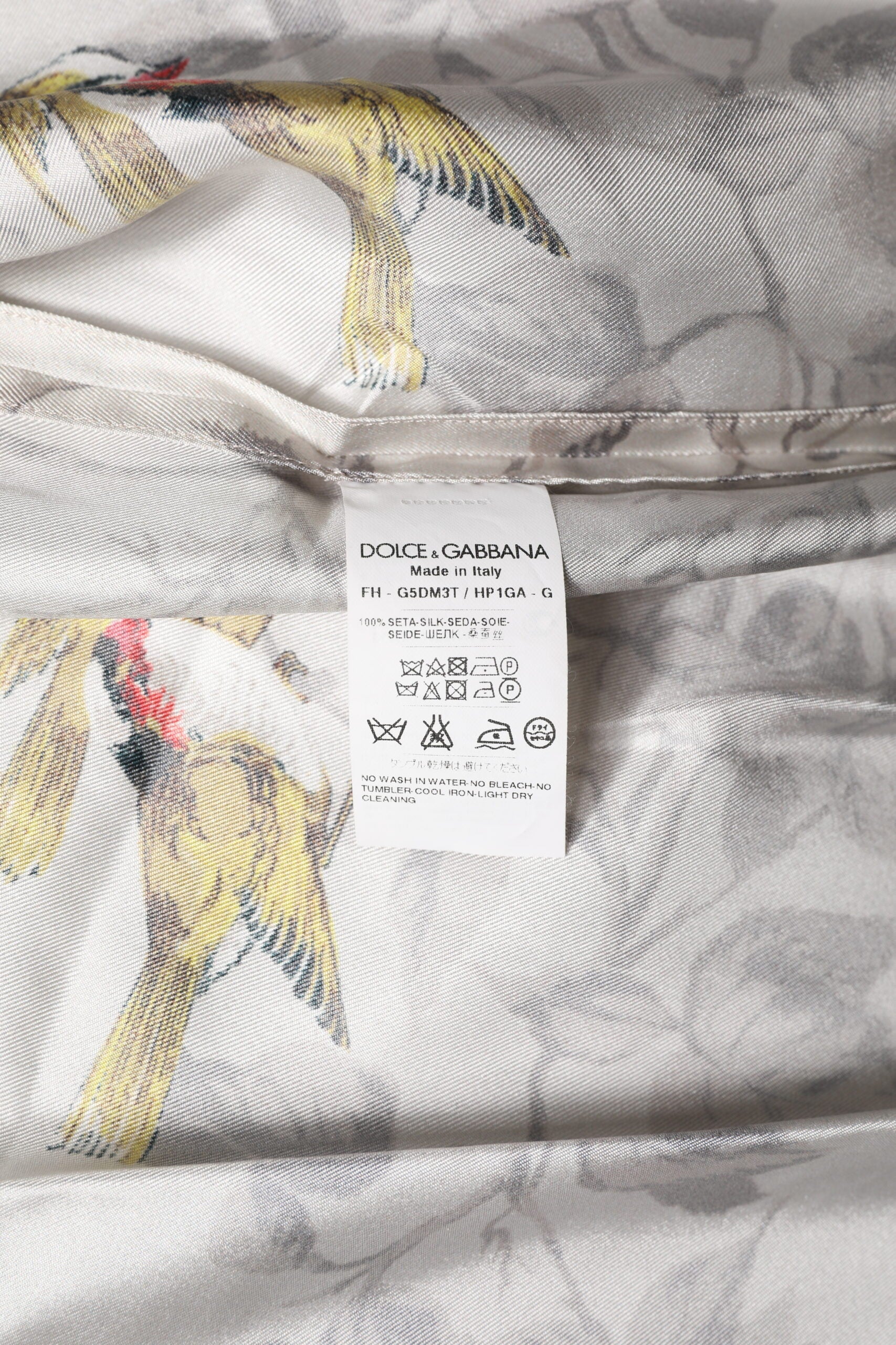 Chemise boutonnée en soie imprimée multicolore Dolce & Gabbana