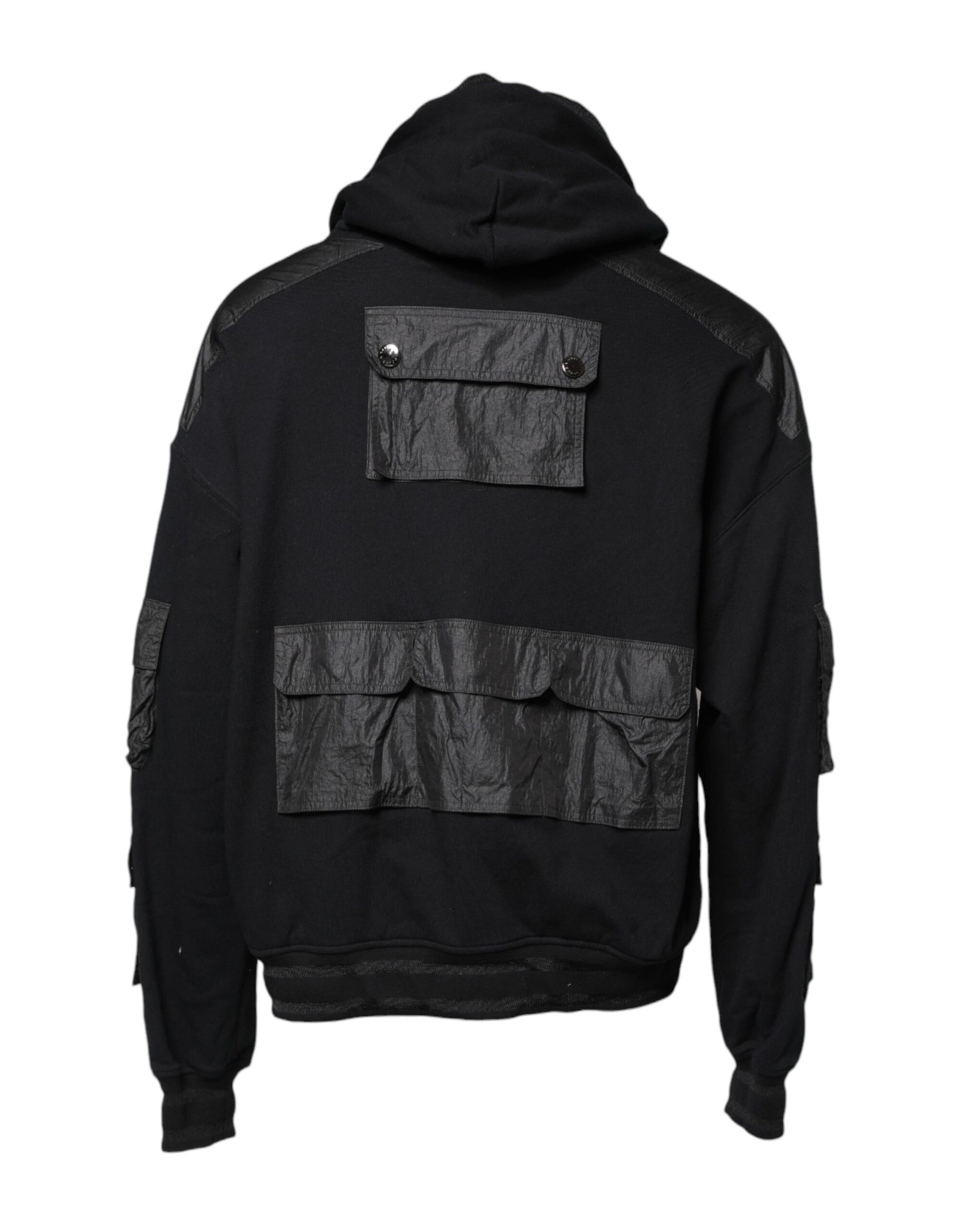 Sweat-shirt à capuche en coton noir Dolce & Gabbana