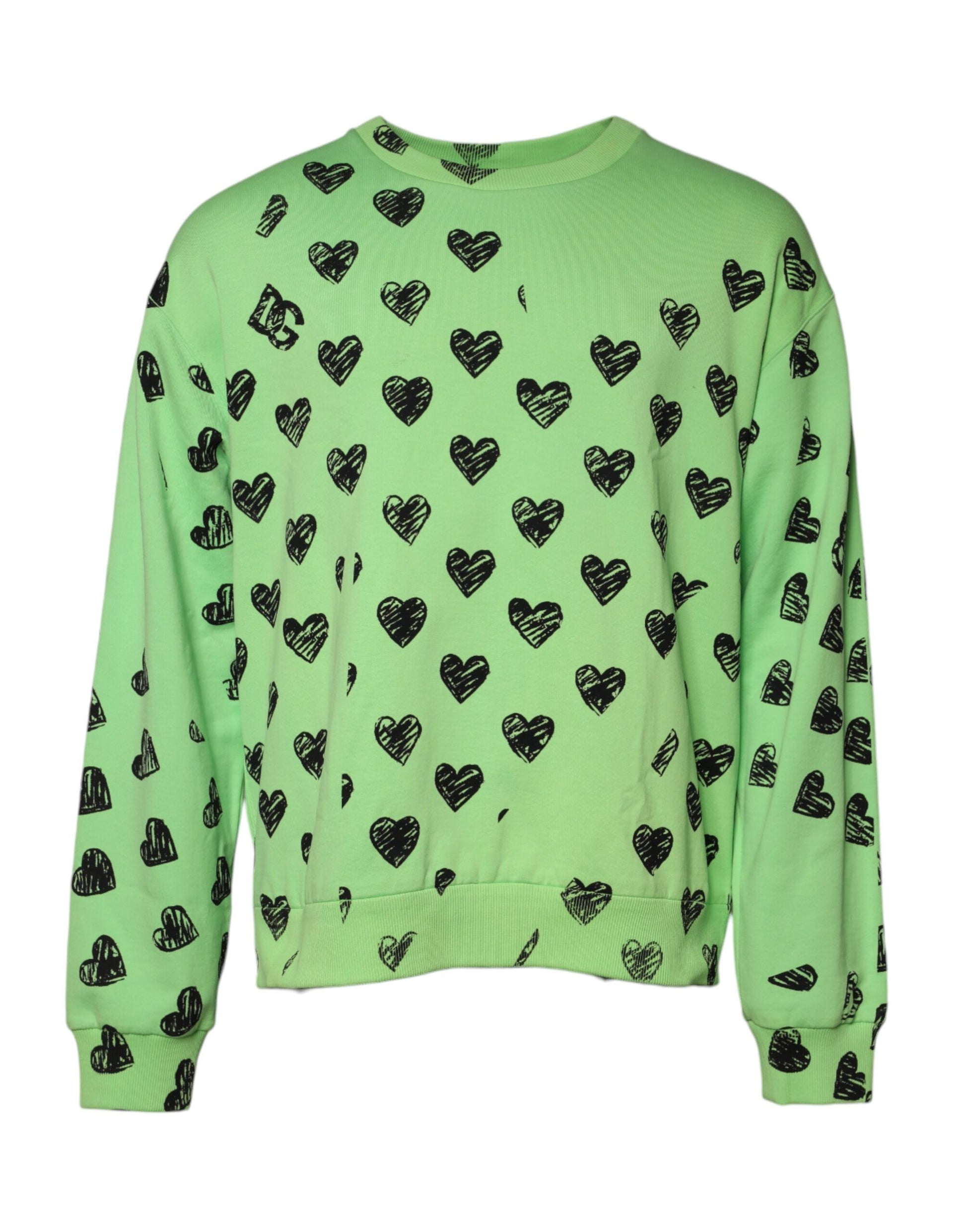 Pull Dolce & Gabbana col rond à imprimé cœurs verts