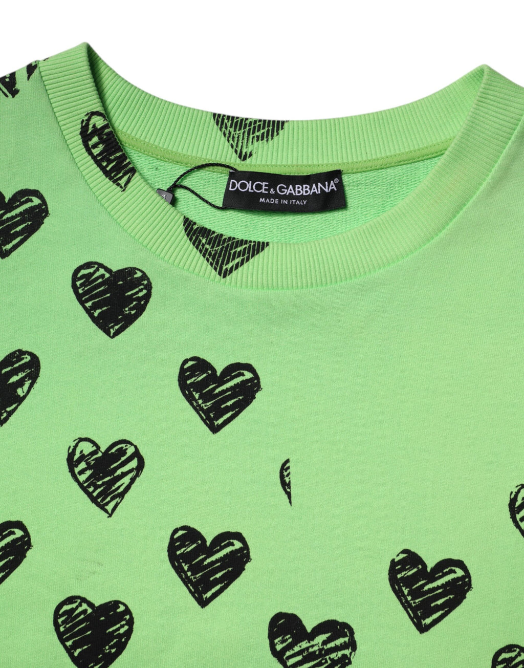 Pull Dolce & Gabbana col rond à imprimé cœurs verts