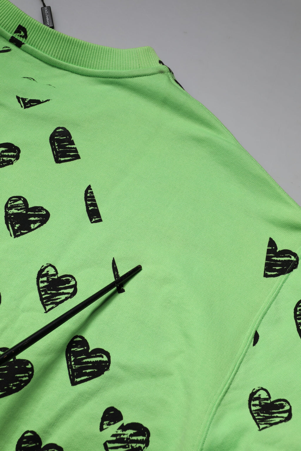 Pull Dolce & Gabbana col rond à imprimé cœurs verts