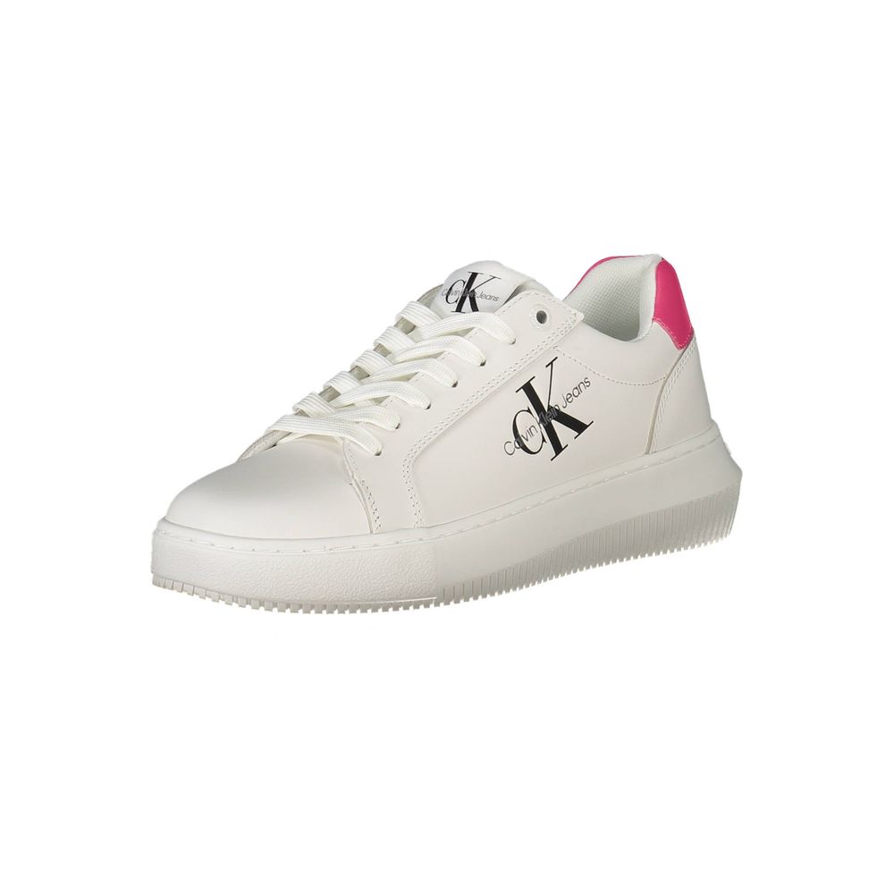 Baskets blanches en cuir pour femme Calvin Klein