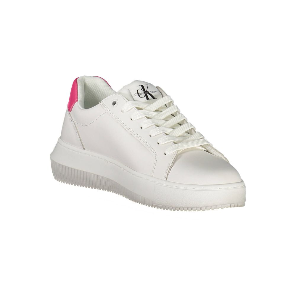 Baskets blanches en cuir pour femme Calvin Klein