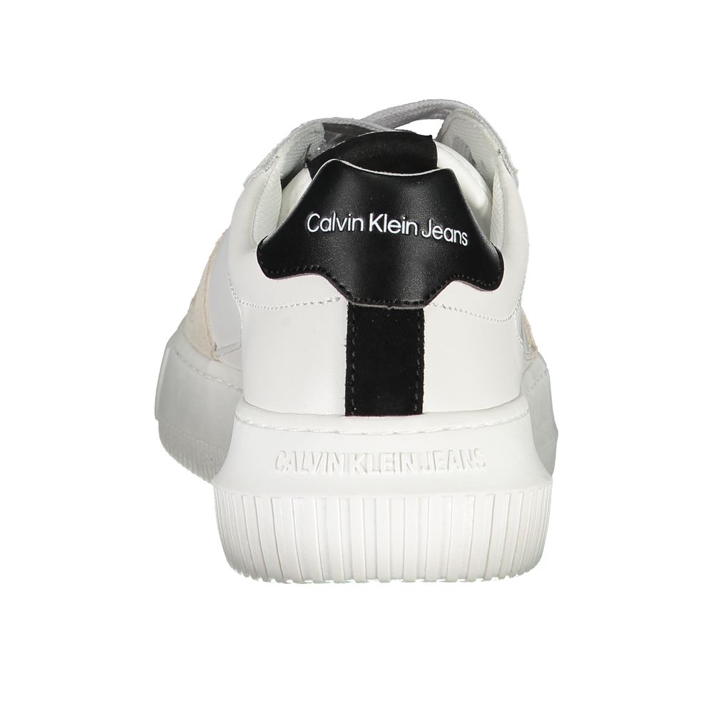 Baskets en cuir blanc Calvin Klein pour femme