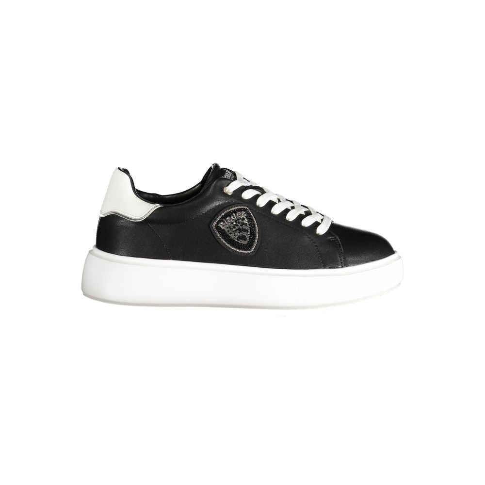 Blauer schwarzer Polyester-Sneaker