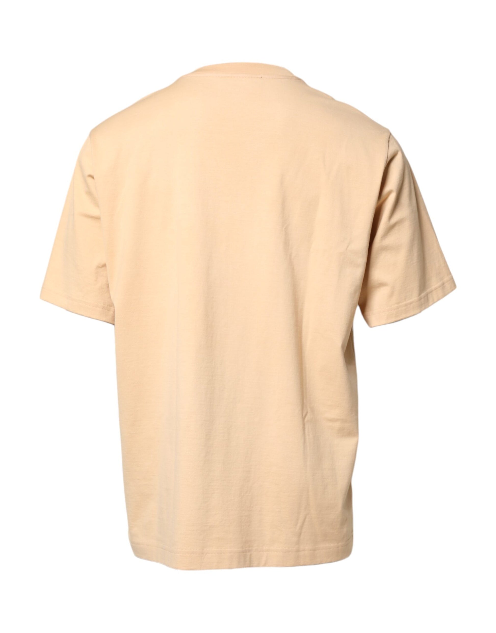 T-shirt Dolce & Gabbana en coton beige avec logo imprimé et col ras du cou