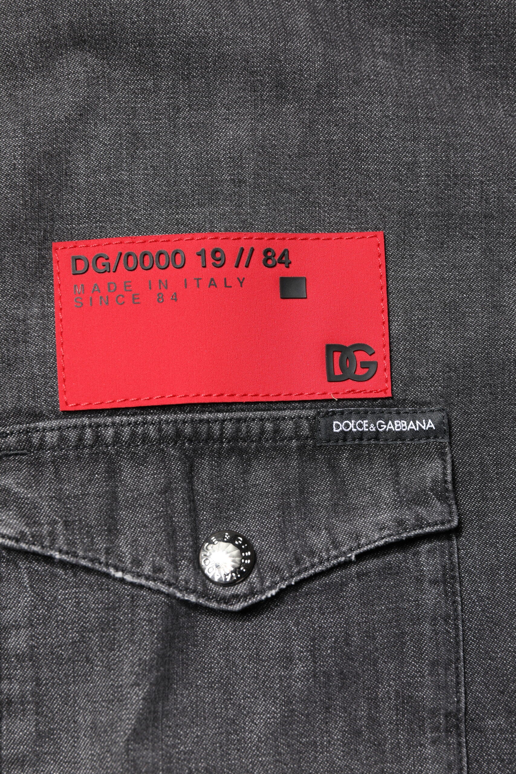 Chemise en jean Dolce & Gabbana gris à manches longues et boutonnée