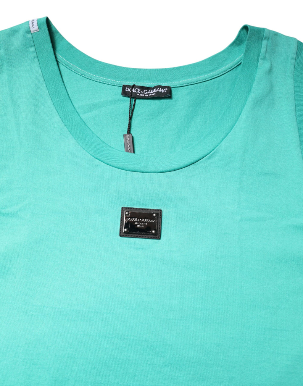 T-shirt Dolce & Gabbana vert sans manches à logo col rond