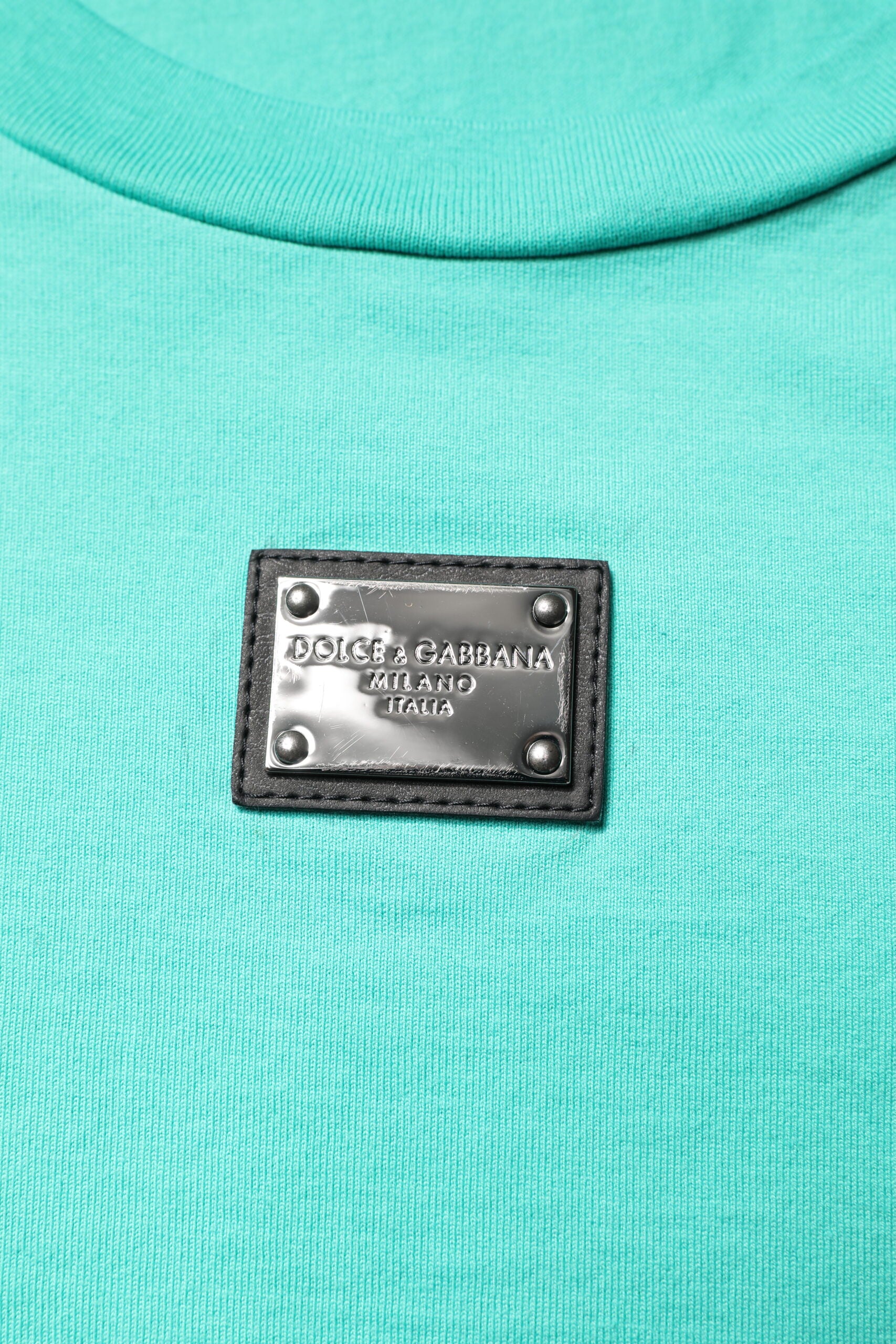 T-shirt Dolce & Gabbana vert sans manches à logo col rond