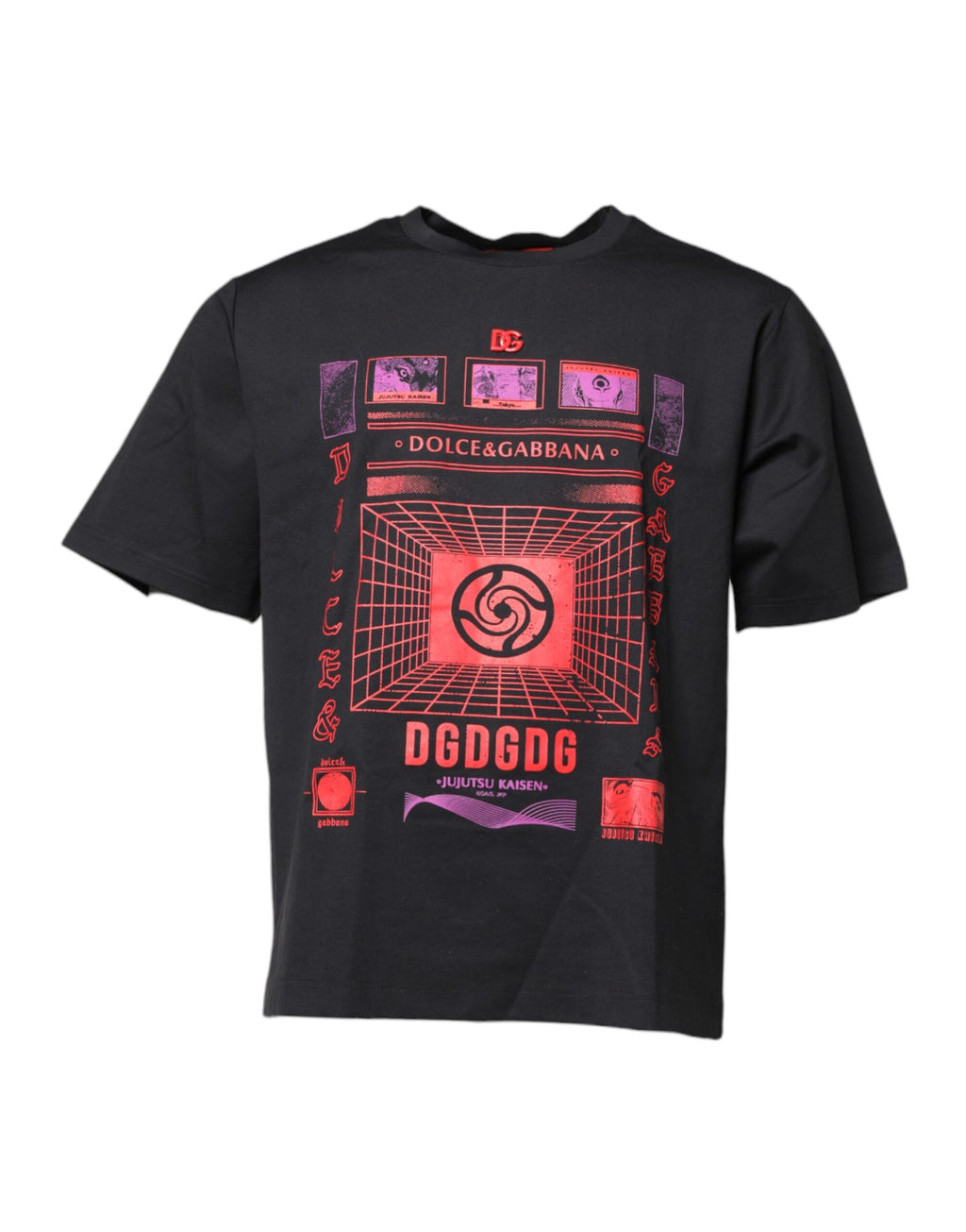 T-shirt Dolce & Gabbana noir en coton à col rond et imprimé graphique