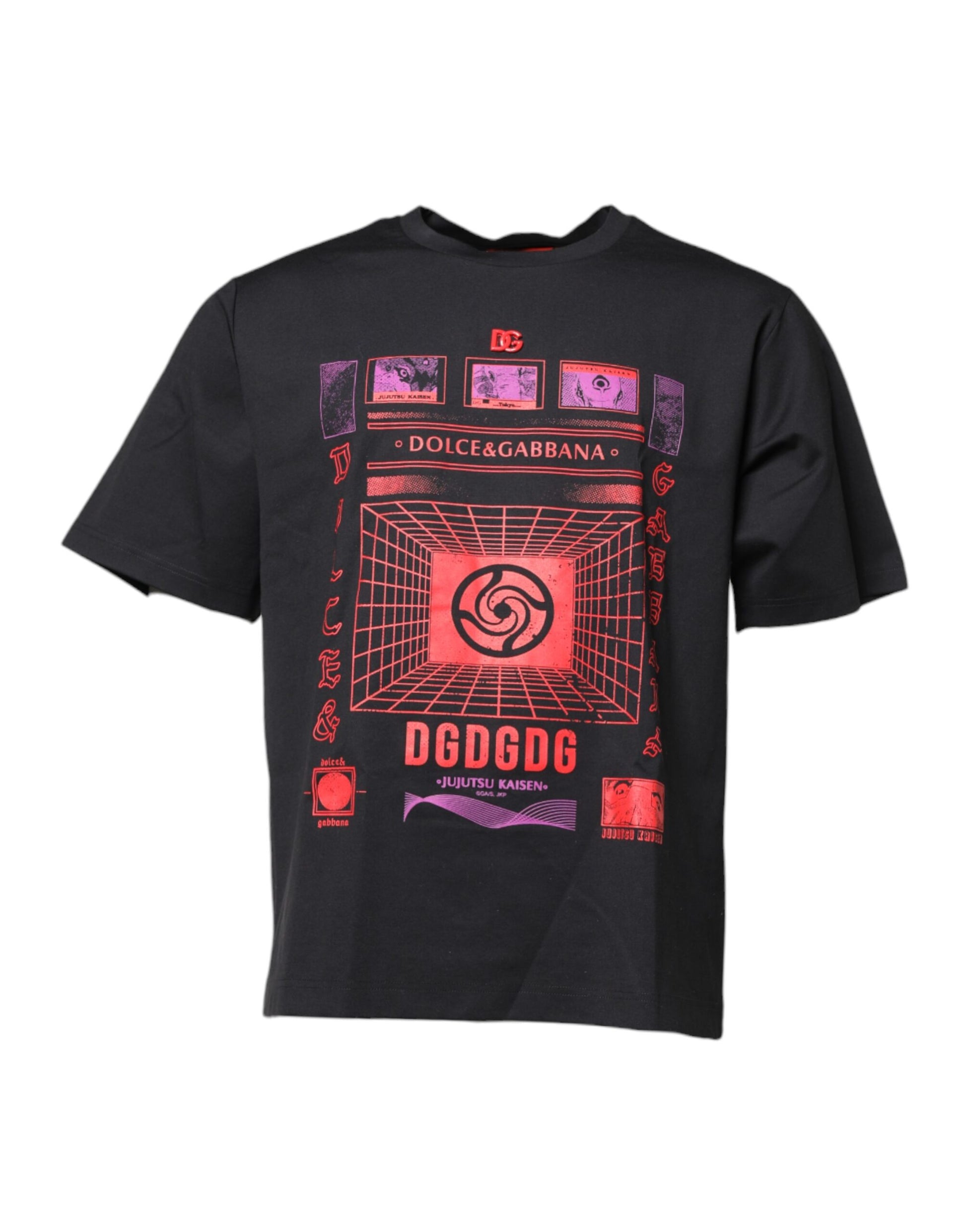 T-shirt Dolce & Gabbana noir en coton à col rond et imprimé graphique