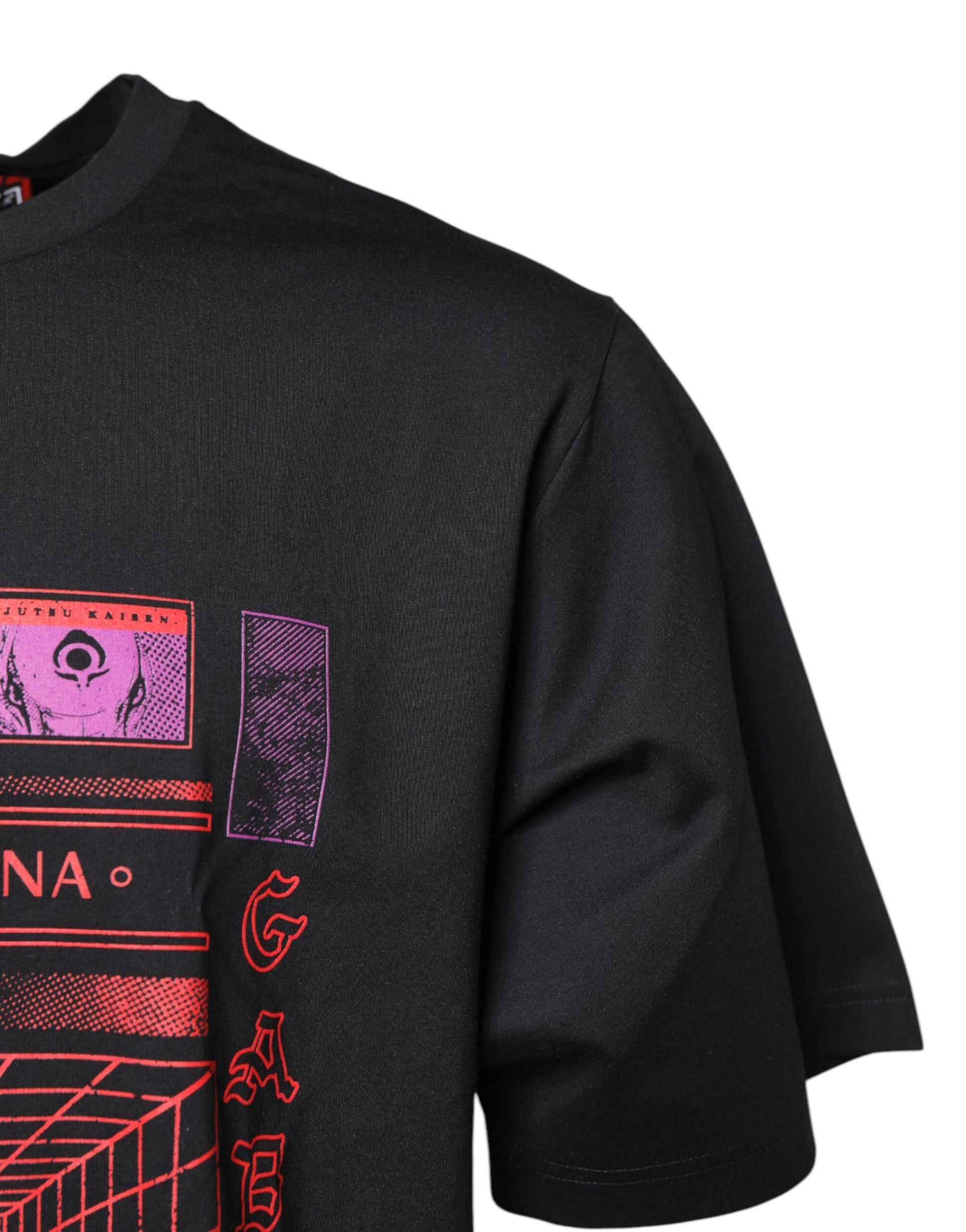 T-shirt Dolce & Gabbana noir en coton à col rond et imprimé graphique