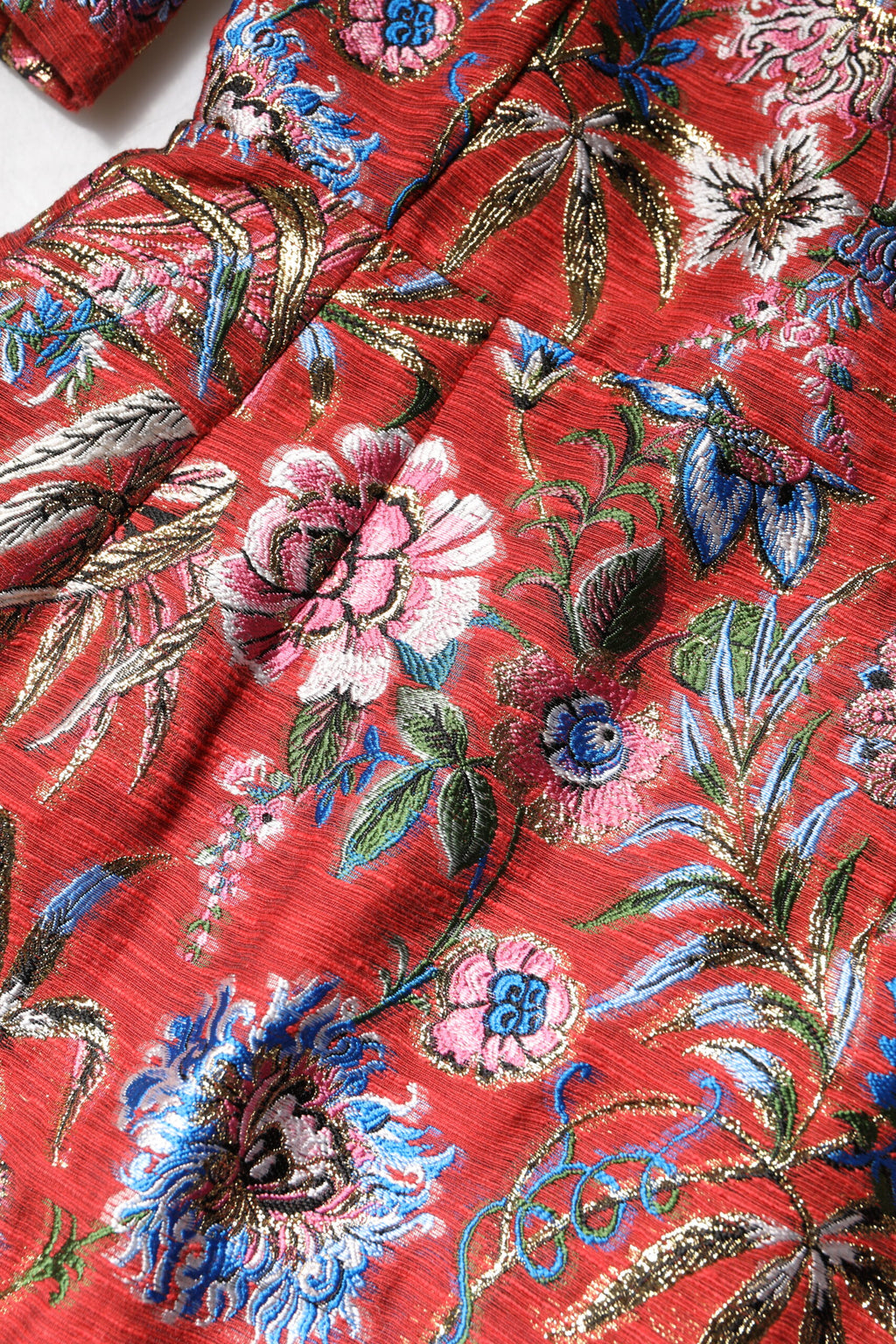 Mini-robe évasée en jacquard floral rouge Dolce & Gabbana