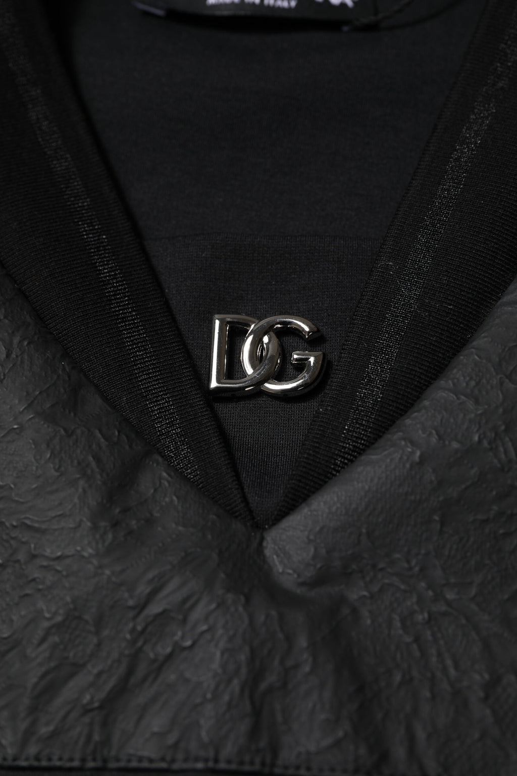 T-shirt col V manches courtes en coton noir Dolce & Gabbana