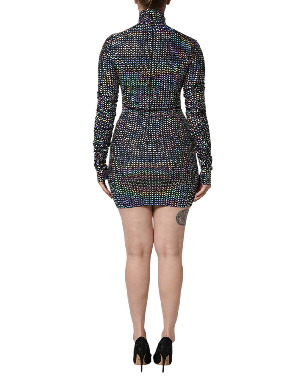 Mini-robe moulante Dolce & Gabbana en nylon noir orné