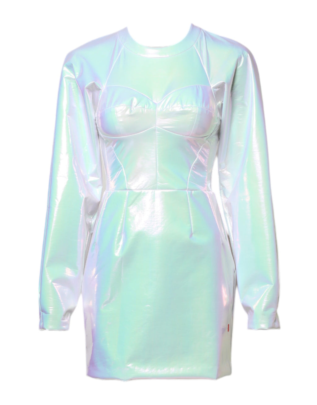 Dolce & Gabbana Robe Courte Fourreau Cintrée Manches Longues Blanc