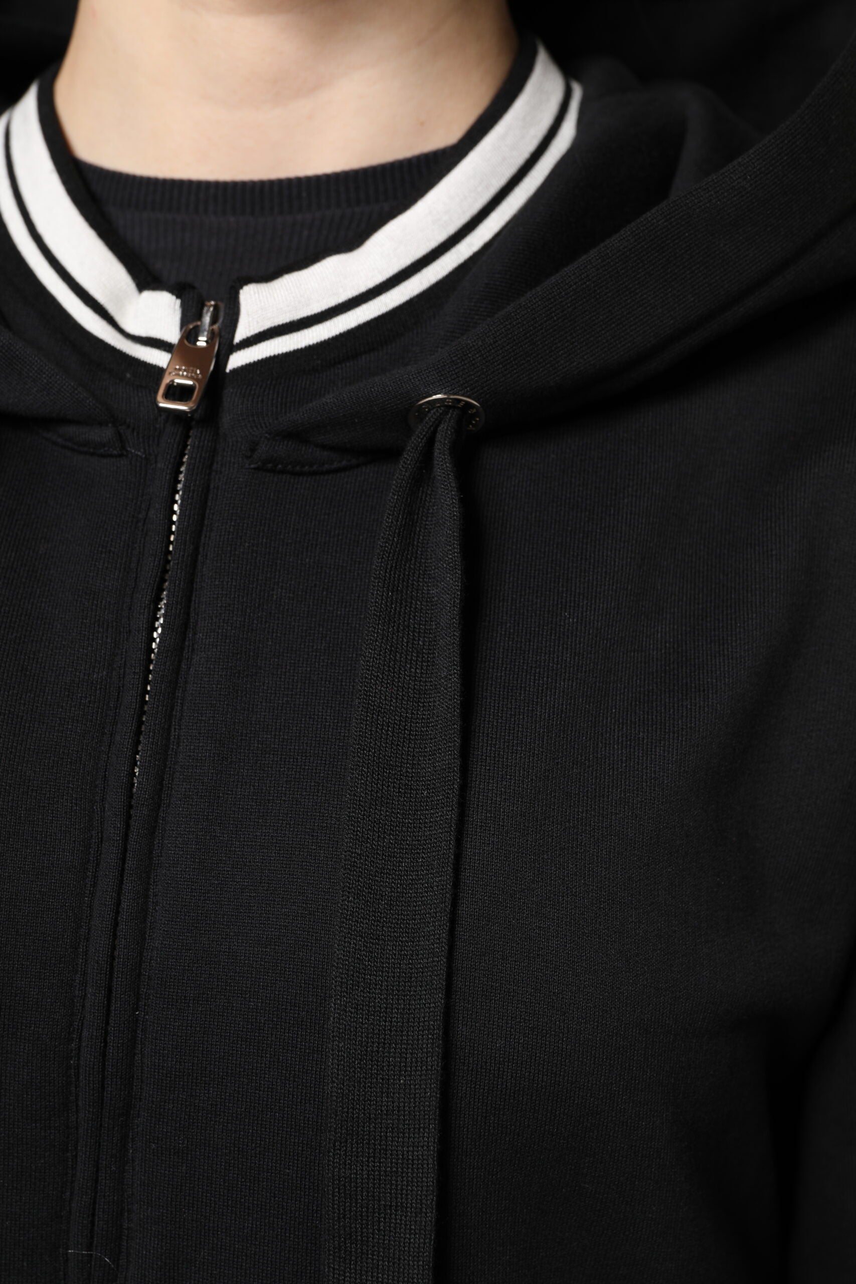 Sweat-shirt Dolce & Gabbana en coton noir à capuche et zip intégral