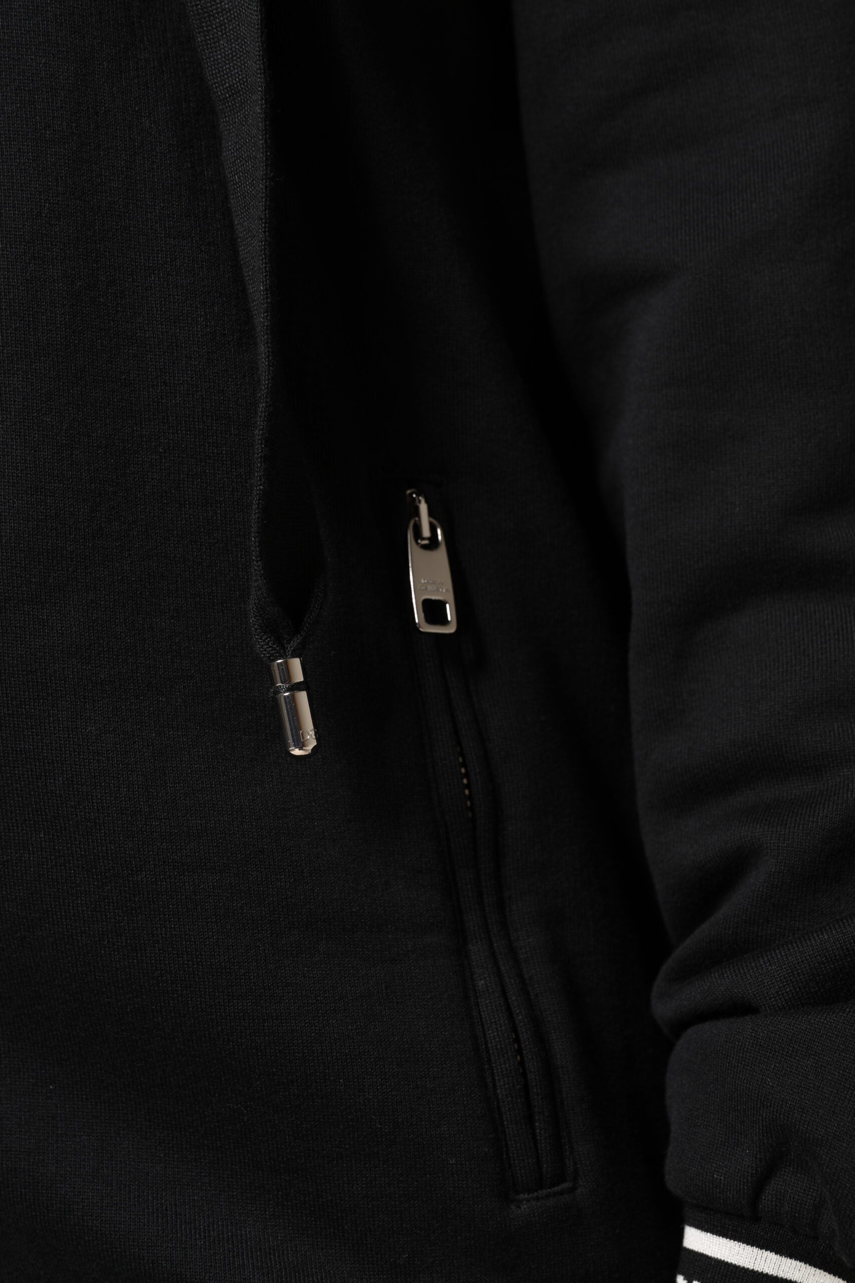 Sweat-shirt Dolce & Gabbana en coton noir à capuche et zip intégral