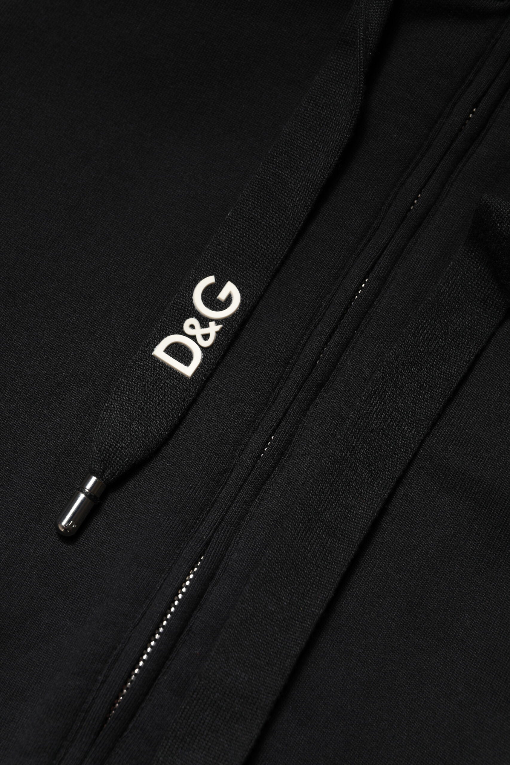 Sweat-shirt Dolce & Gabbana en coton noir à capuche et zip intégral