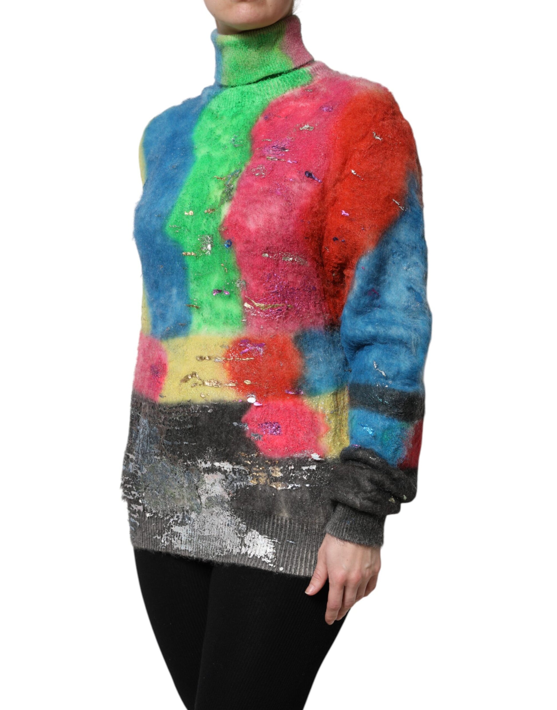 Pull col roulé en mohair multicolore Dolce & Gabbana