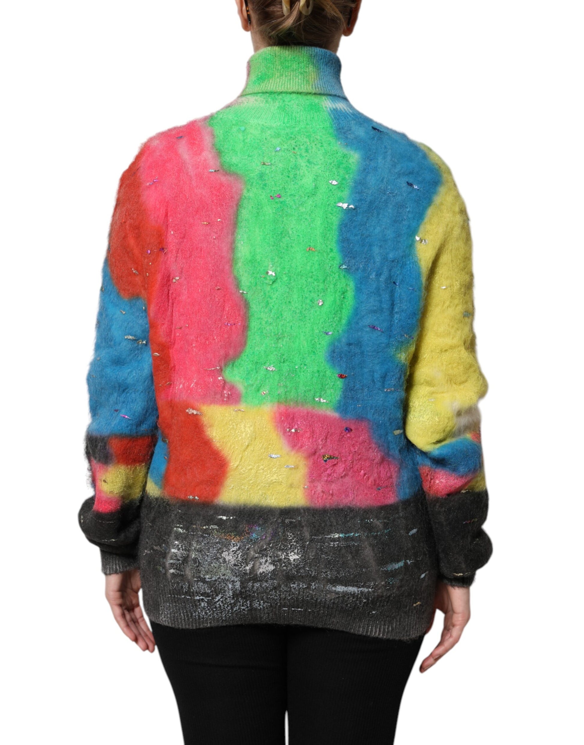 Pull col roulé en mohair multicolore Dolce & Gabbana