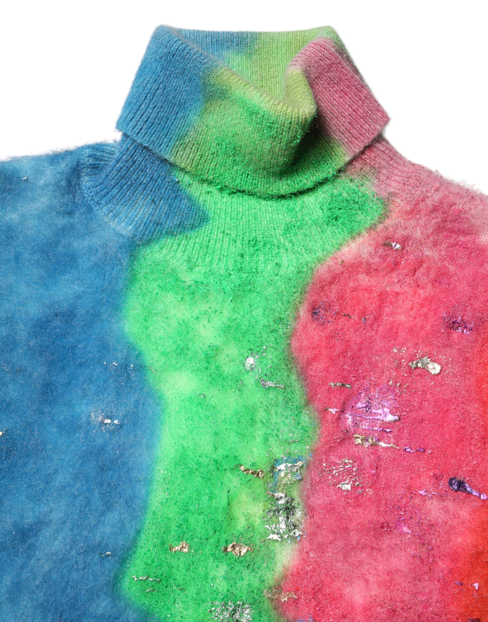 Pull col roulé en mohair multicolore Dolce & Gabbana