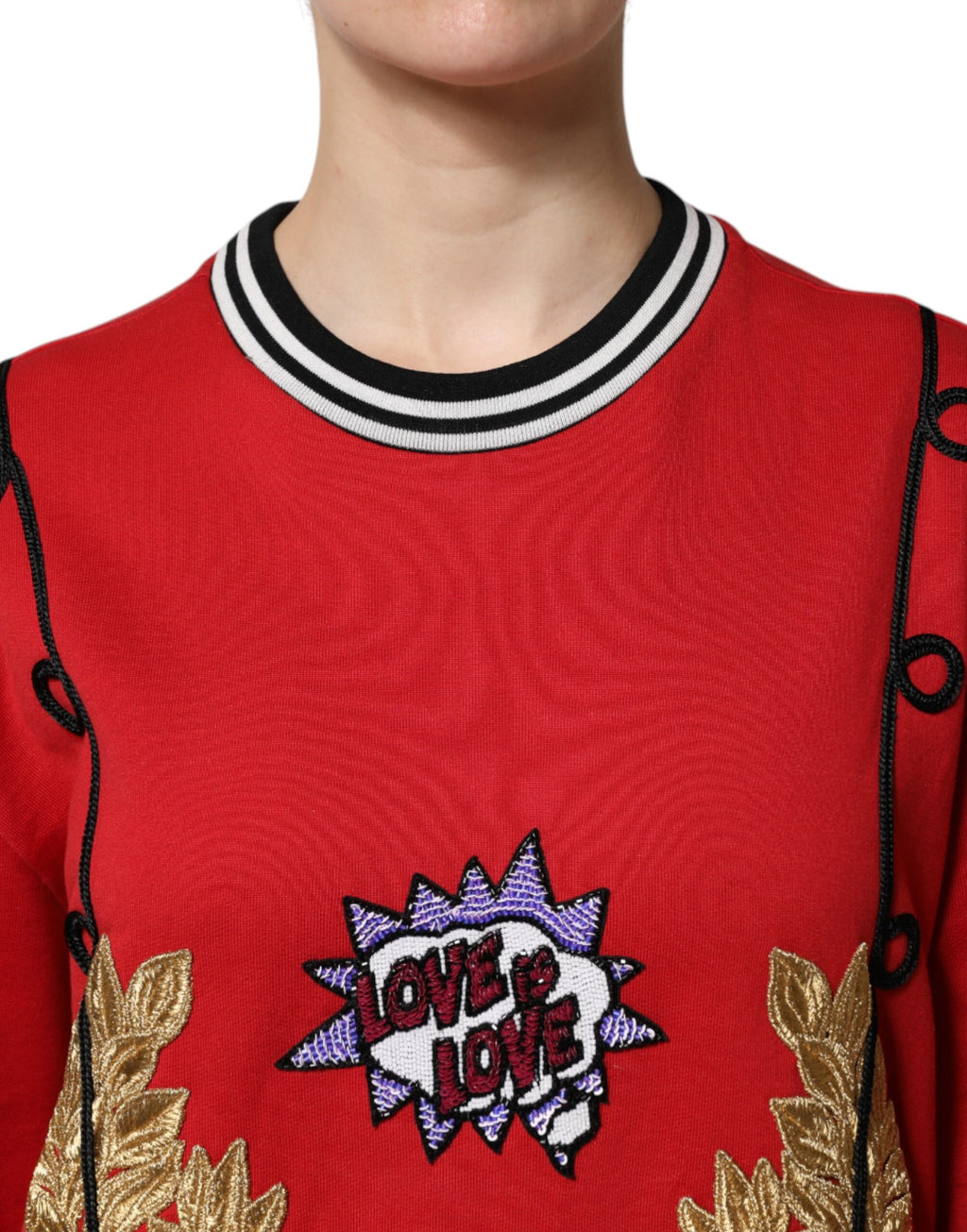 Pull en molleton Dolce & Gabbana rouge avec sequins "Queen"