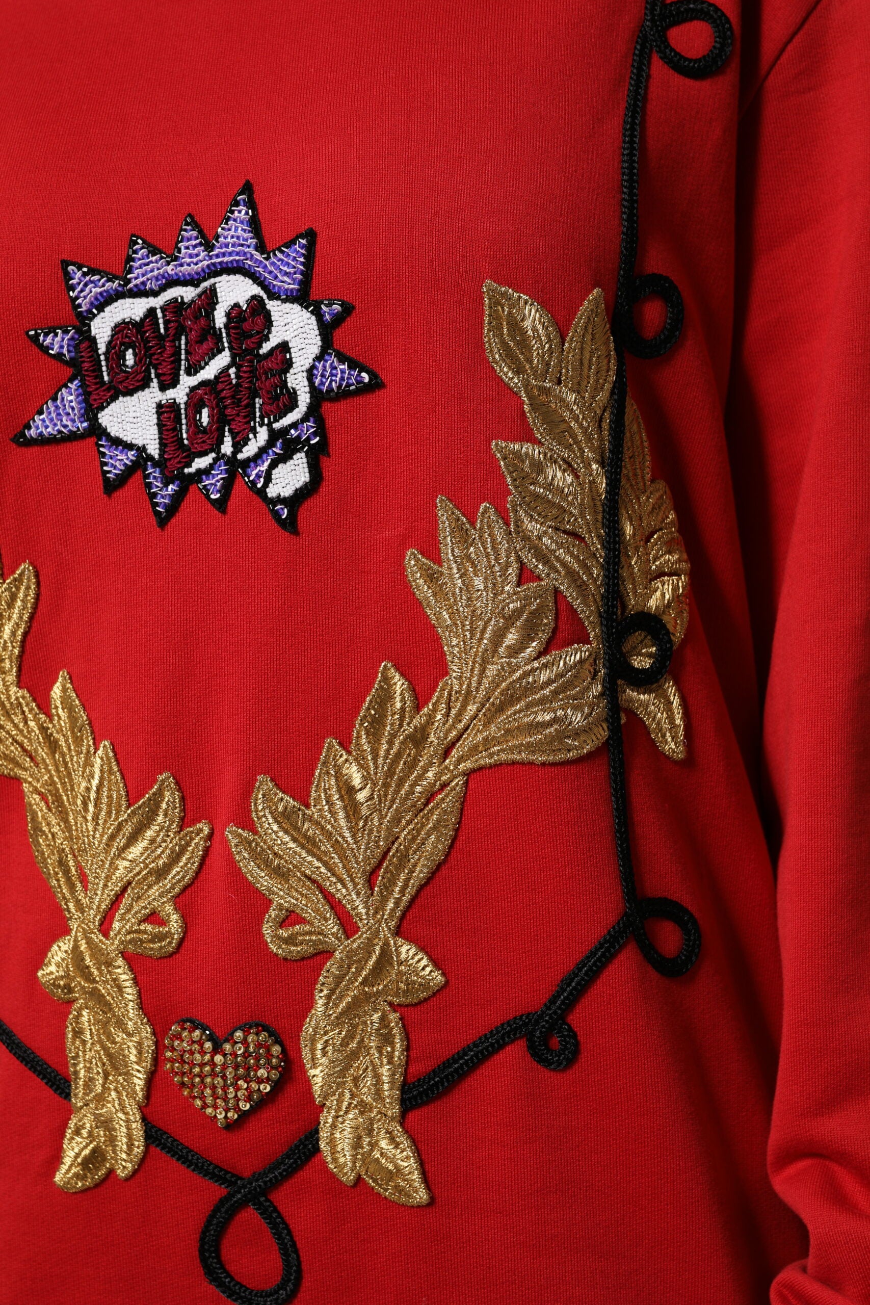 Pull en molleton Dolce & Gabbana rouge avec sequins "Queen"