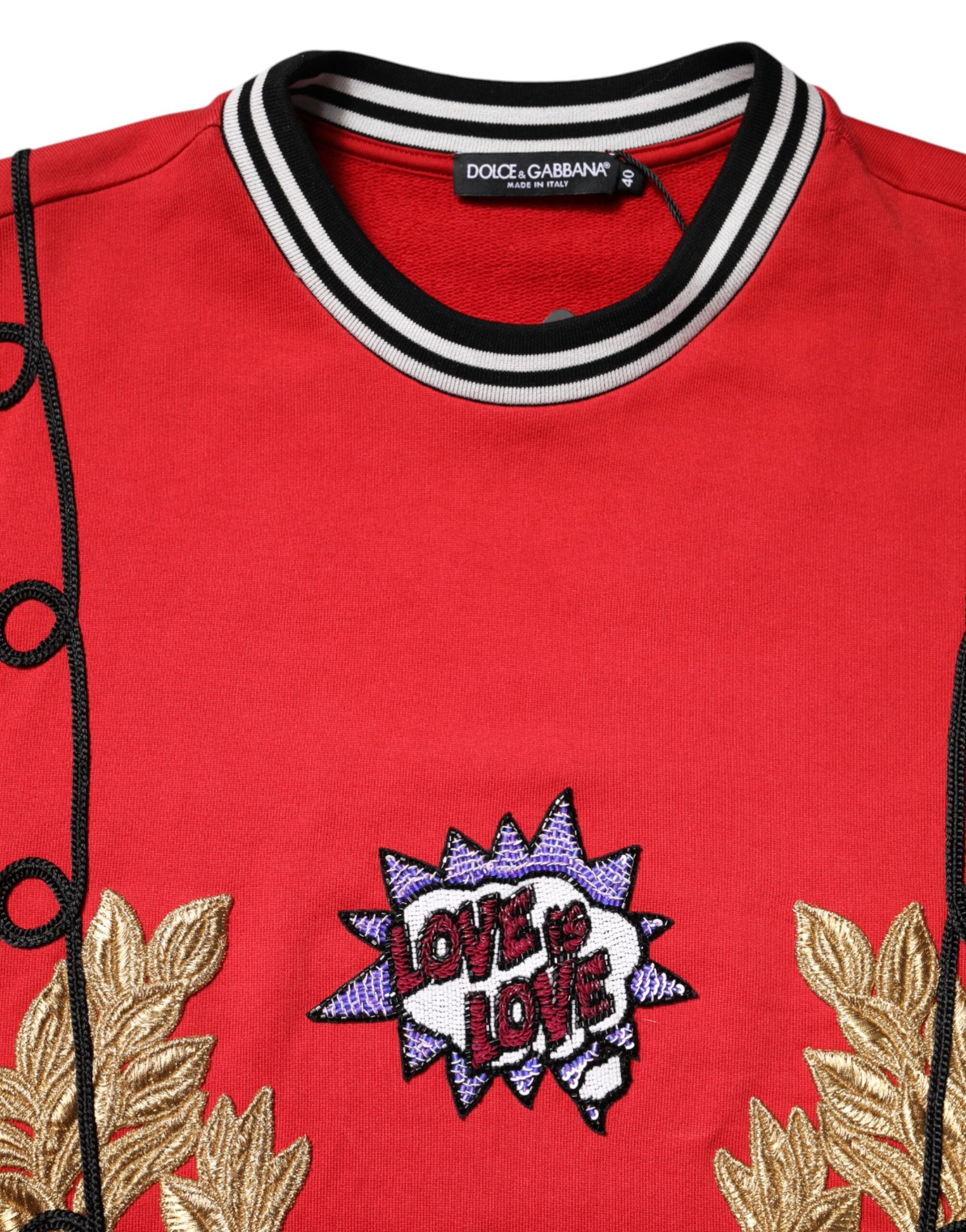 Pull en molleton Dolce & Gabbana rouge avec sequins "Queen"