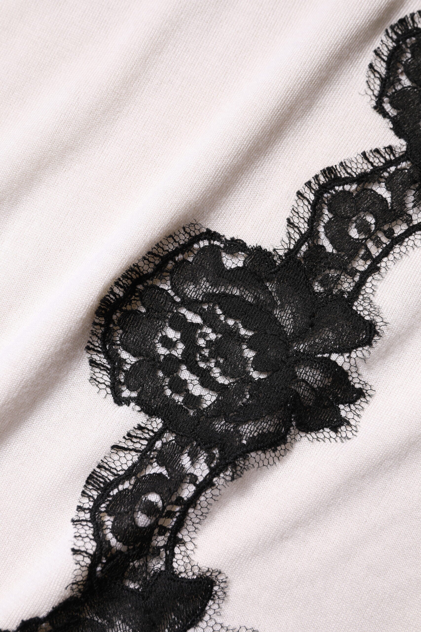 Débardeur Dolce & Gabbana en Cachemire Blanc avec Dentelle Florale