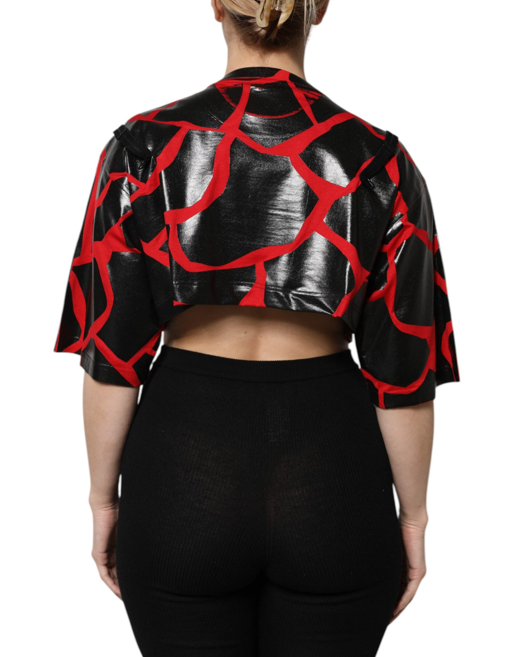 Top court bustier Dolce & Gabbana en coton rouge et noir