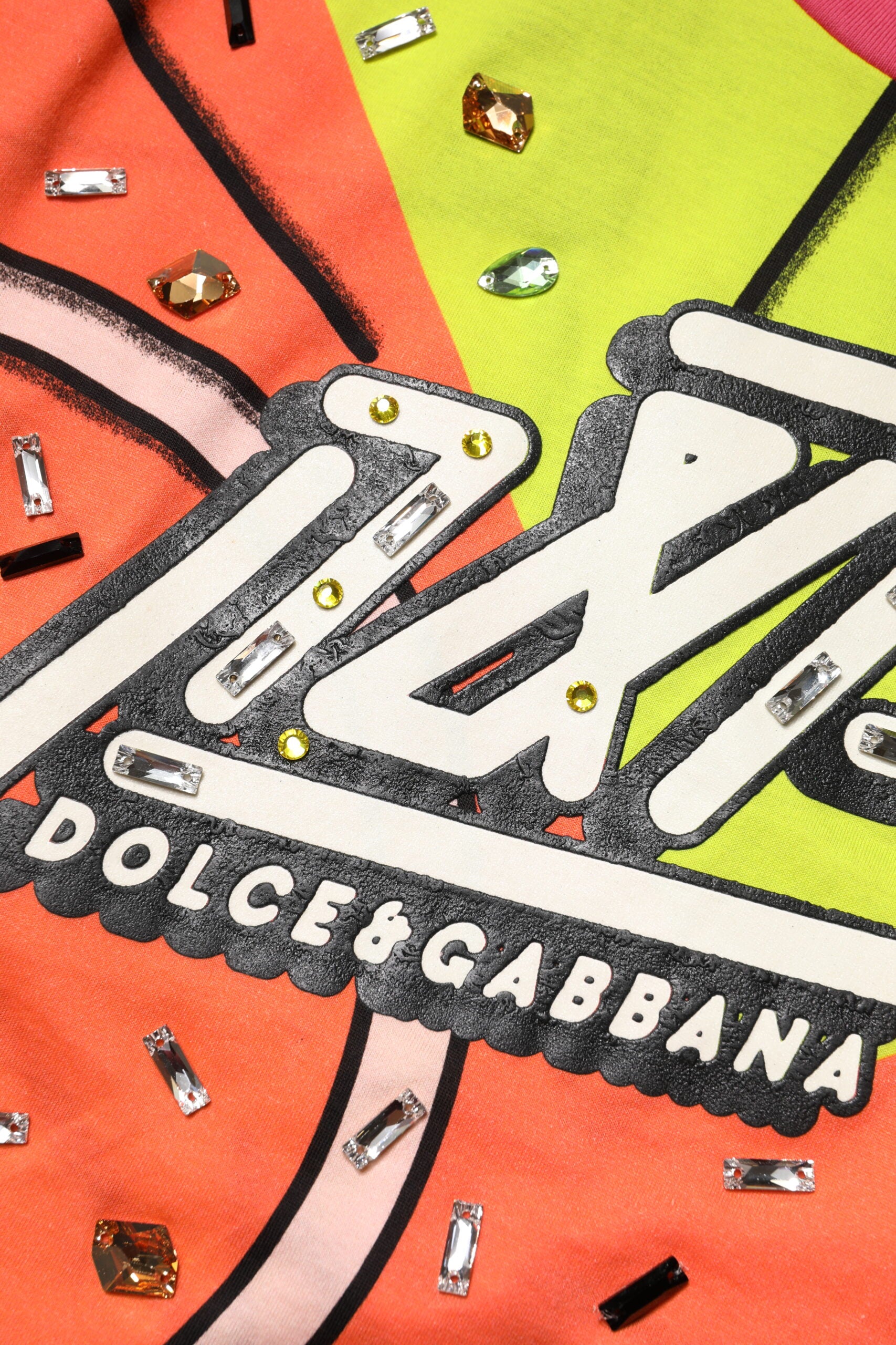 Top Dolce & Gabbana multicolore à imprimé et ornements en cristal
