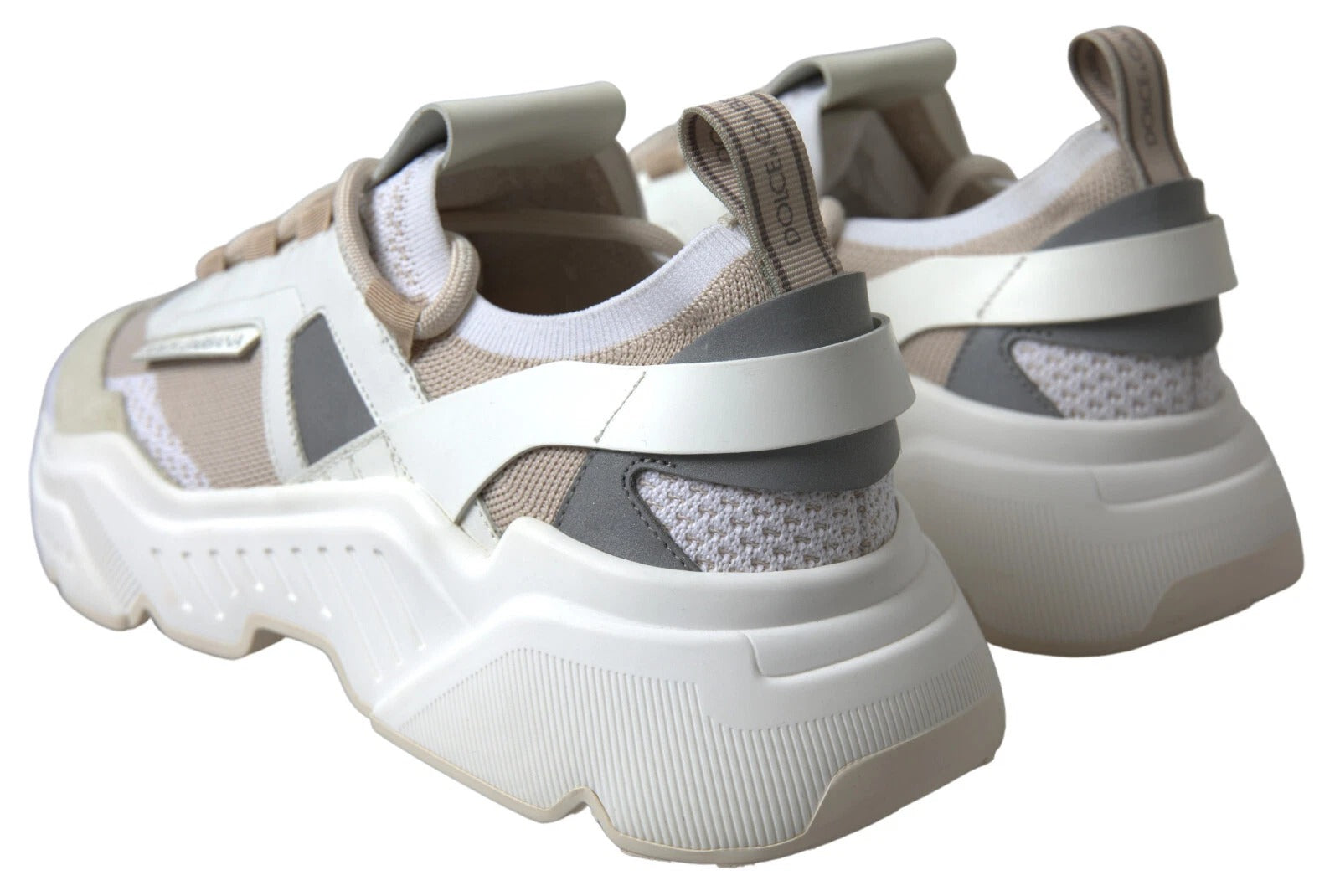 Baskets Dolce & Gabbana Blanches Beiges en Cuir Sport DAYMASTER