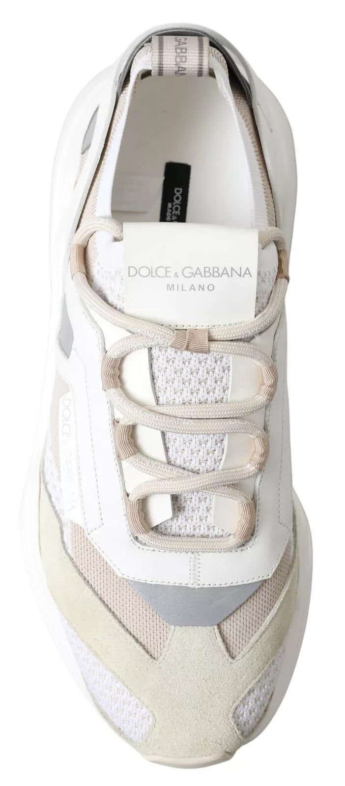 Baskets Dolce & Gabbana Blanches Beiges en Cuir Sport DAYMASTER