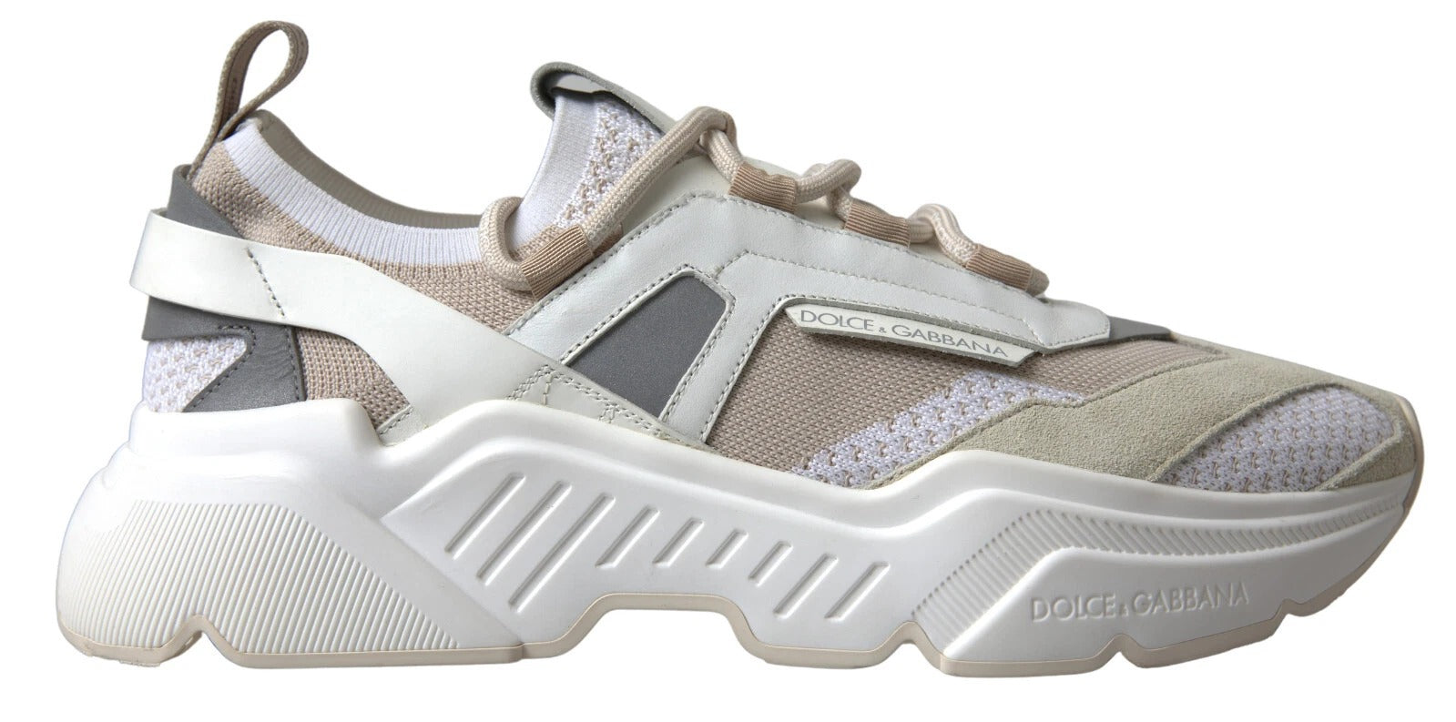 Baskets Dolce & Gabbana Blanches Beiges en Cuir Sport DAYMASTER