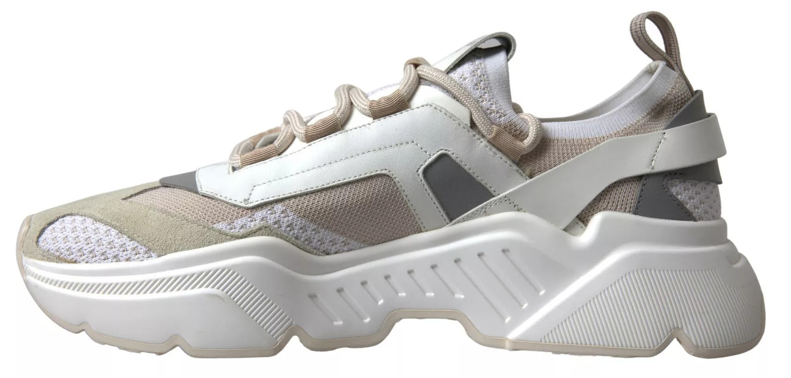 Baskets Dolce & Gabbana Blanches Beiges en Cuir Sport DAYMASTER