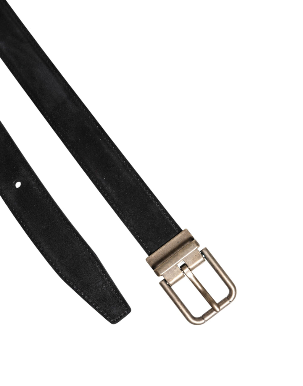 Ceinture Dolce & Gabbana en cuir de veau noir avec boucle métallique classique