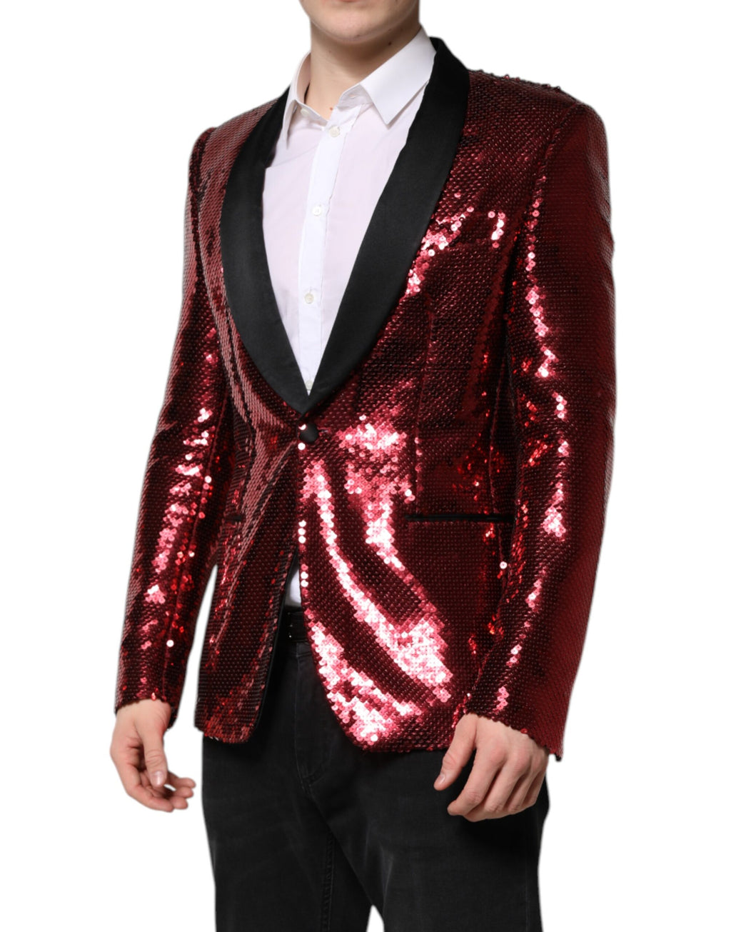 Veste Blazer Dolce & Gabbana Rouge SICILIA Ornée de Paillettes