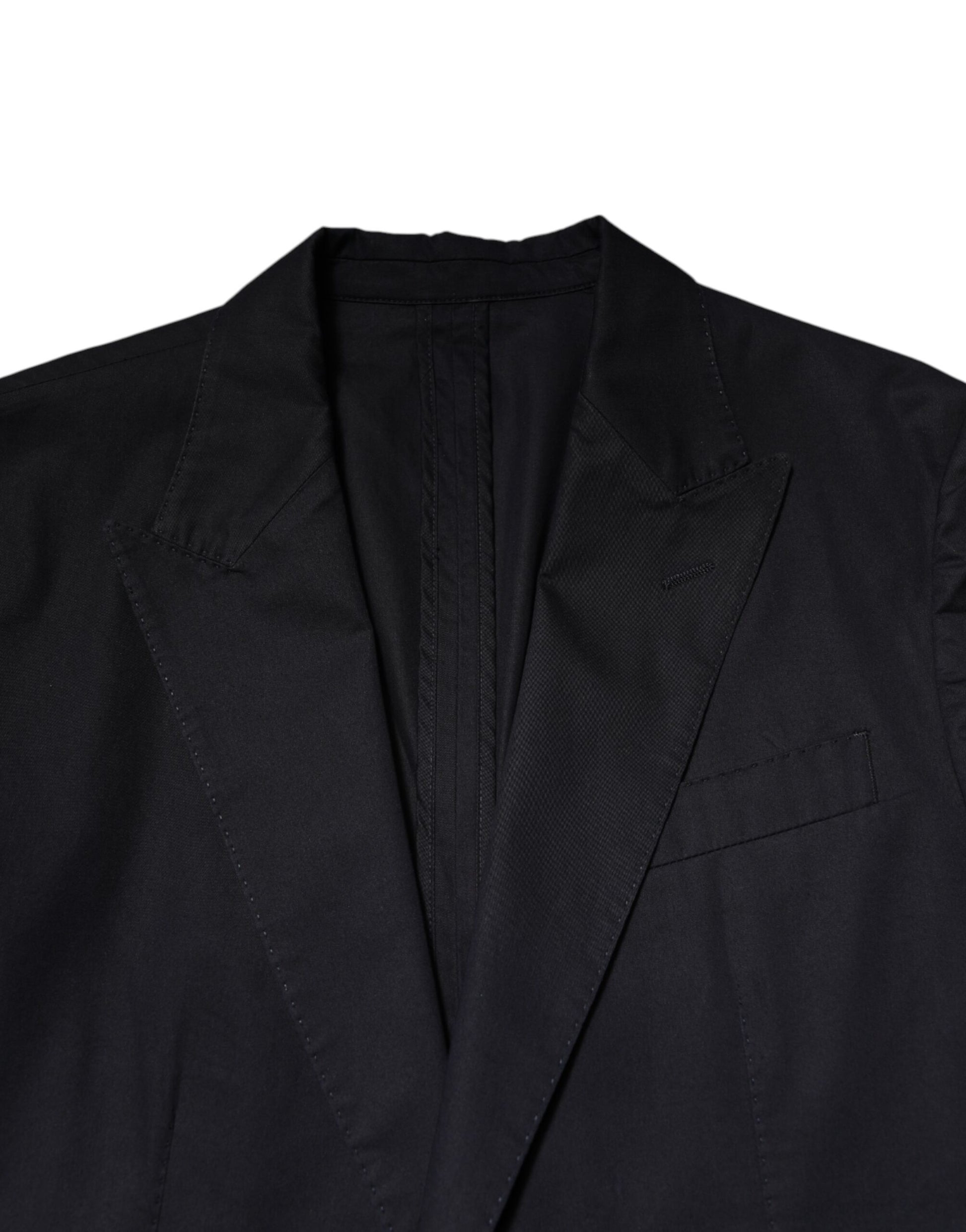 Veste de costume blazer Dolce & Gabbana en coton bleu foncé TAORMINA