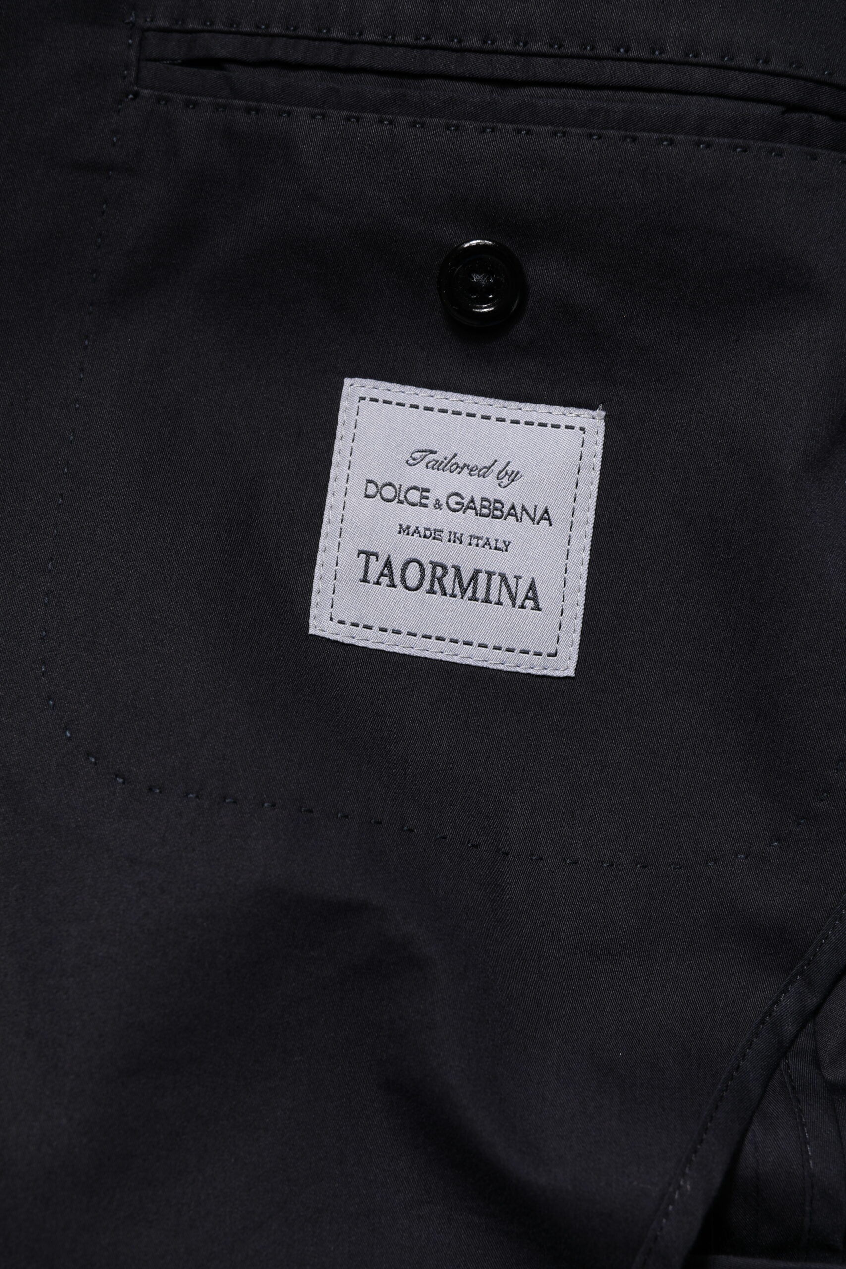 Veste de costume blazer Dolce & Gabbana en coton bleu foncé TAORMINA